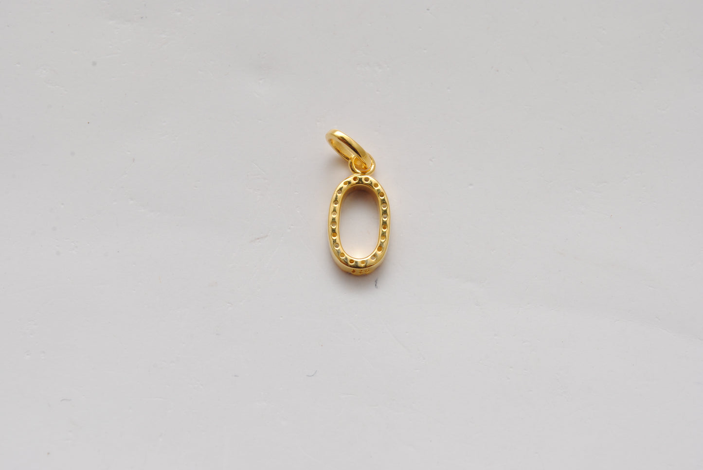 925 Sterling Silver Numeric 0 Charm – 18mm, Ruby, Tsavorite, Diamond & Blue Sapphire Options