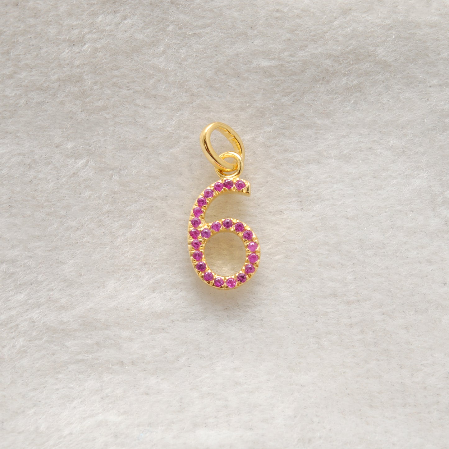 925 Sterling Silver Numeric 6 Charm with Diamond Accent – Ruby, Blue Sapphire & Tsavorite, 18.90mm