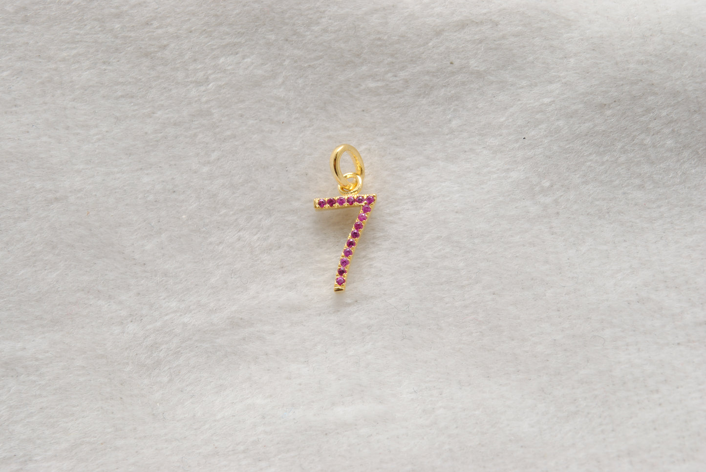 925 Sterling Silver Numeric 7 Charm with Diamond Accent – Ruby, Blue Sapphire & Tsavorite, 18.70mm