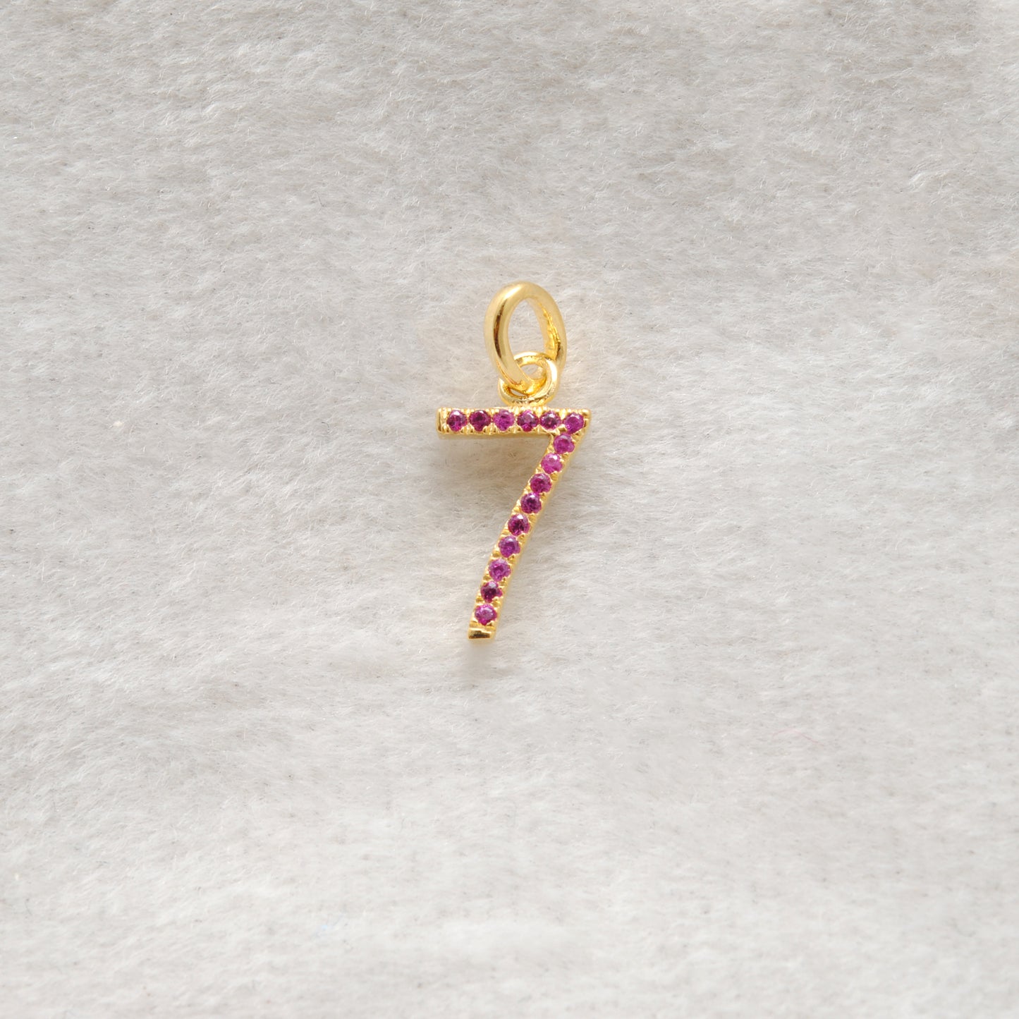 925 Sterling Silver Numeric 7 Charm with Diamond Accent – Ruby, Blue Sapphire & Tsavorite, 18.70mm