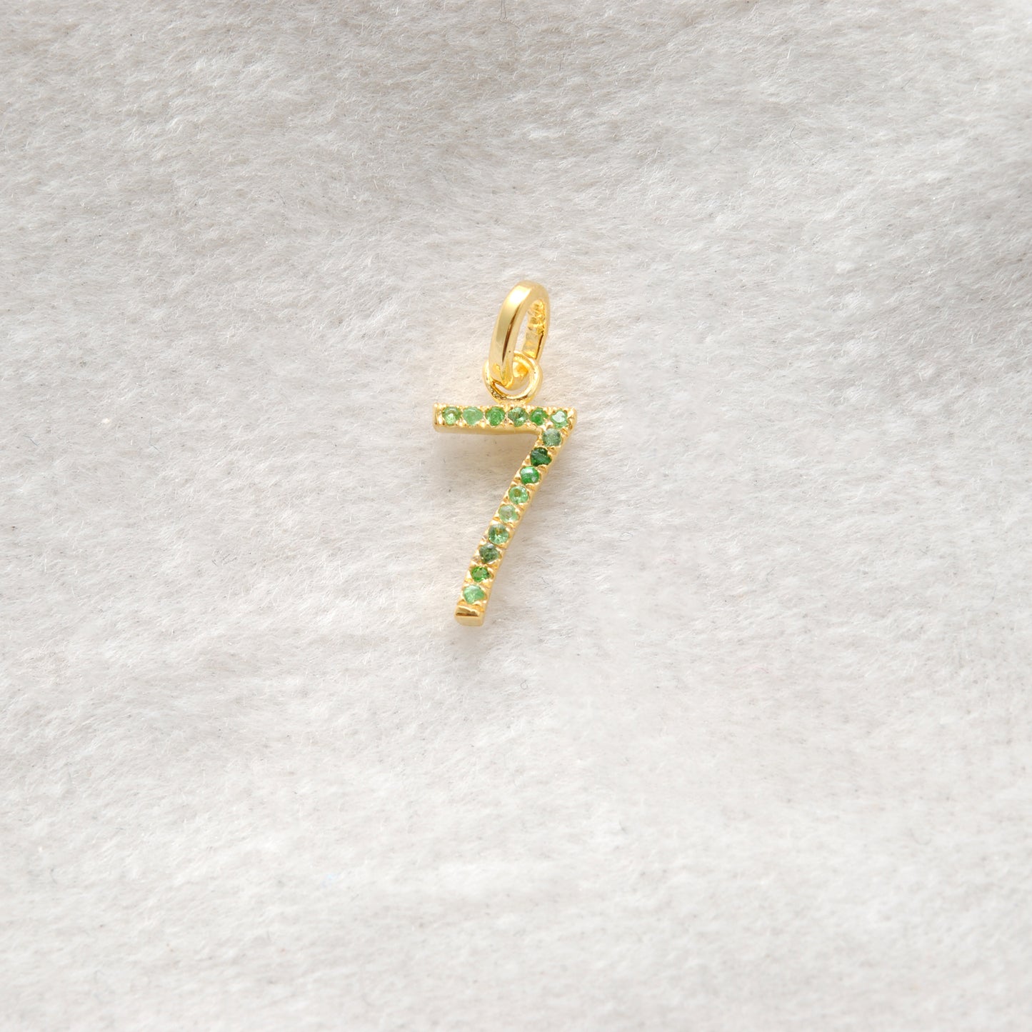 925 Sterling Silver Numeric 7 Charm with Diamond Accent – Ruby, Blue Sapphire & Tsavorite, 18.70mm