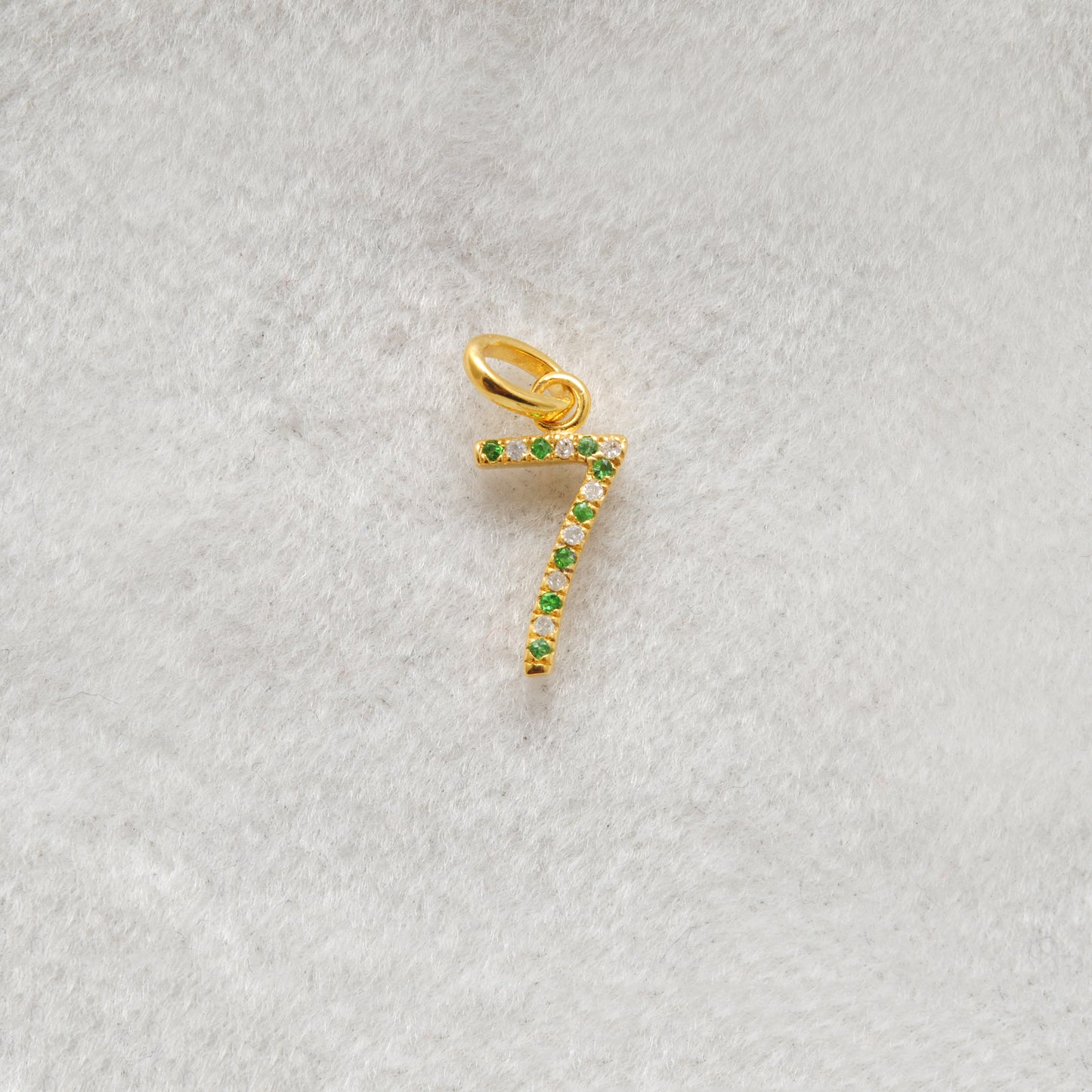 925 Sterling Silver Numeric 7 Charm with Diamond Accent – Ruby, Blue Sapphire & Tsavorite, 18.70mm