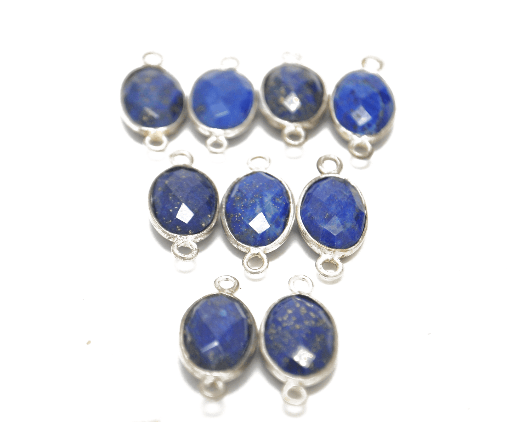 Lapis Lazuli Oval Double Bail Bezel Connector - Kanika Creations