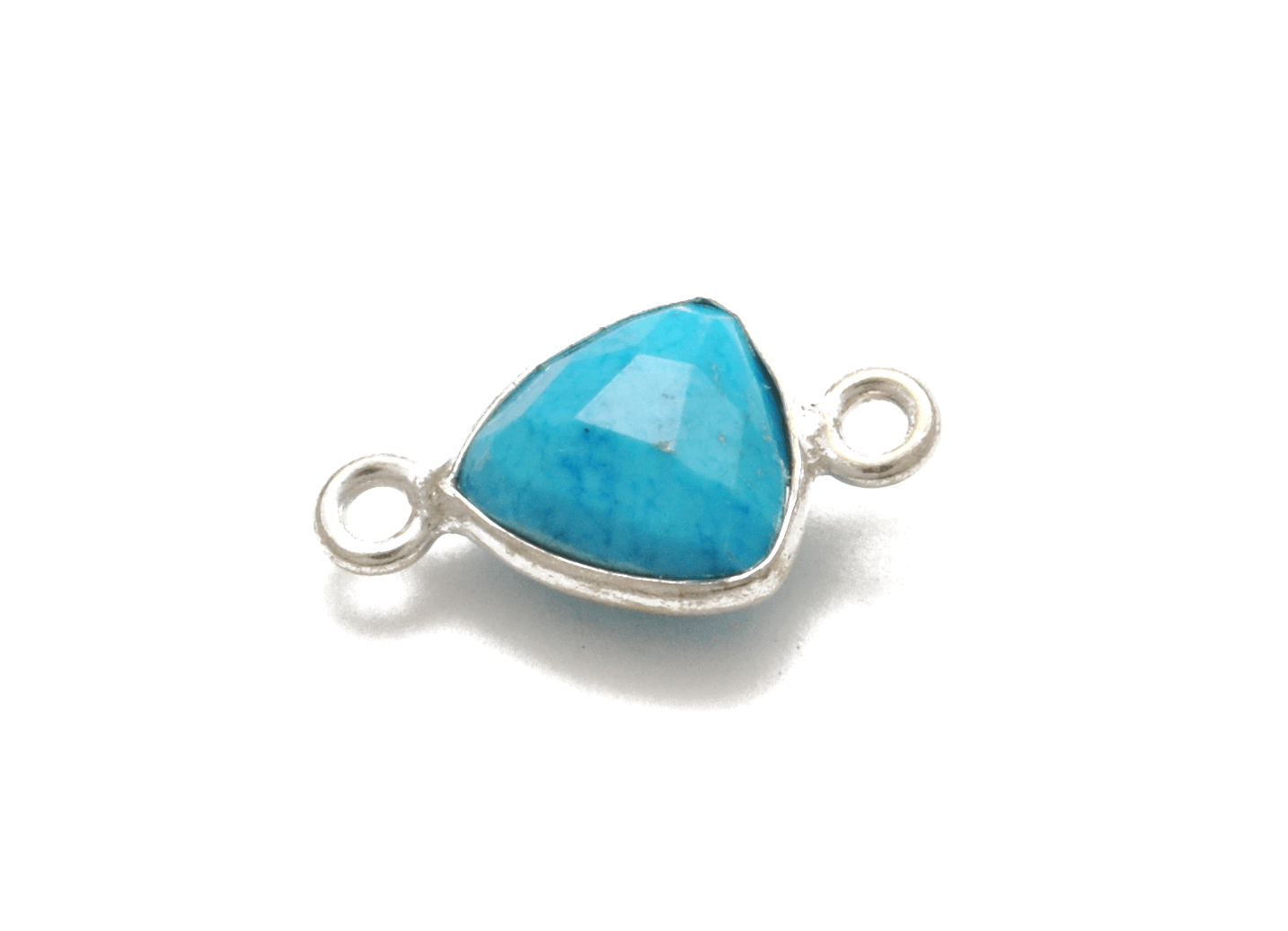 Turquoise Triangle Closed Double Bail Bezel Connector - Kanika Creations
