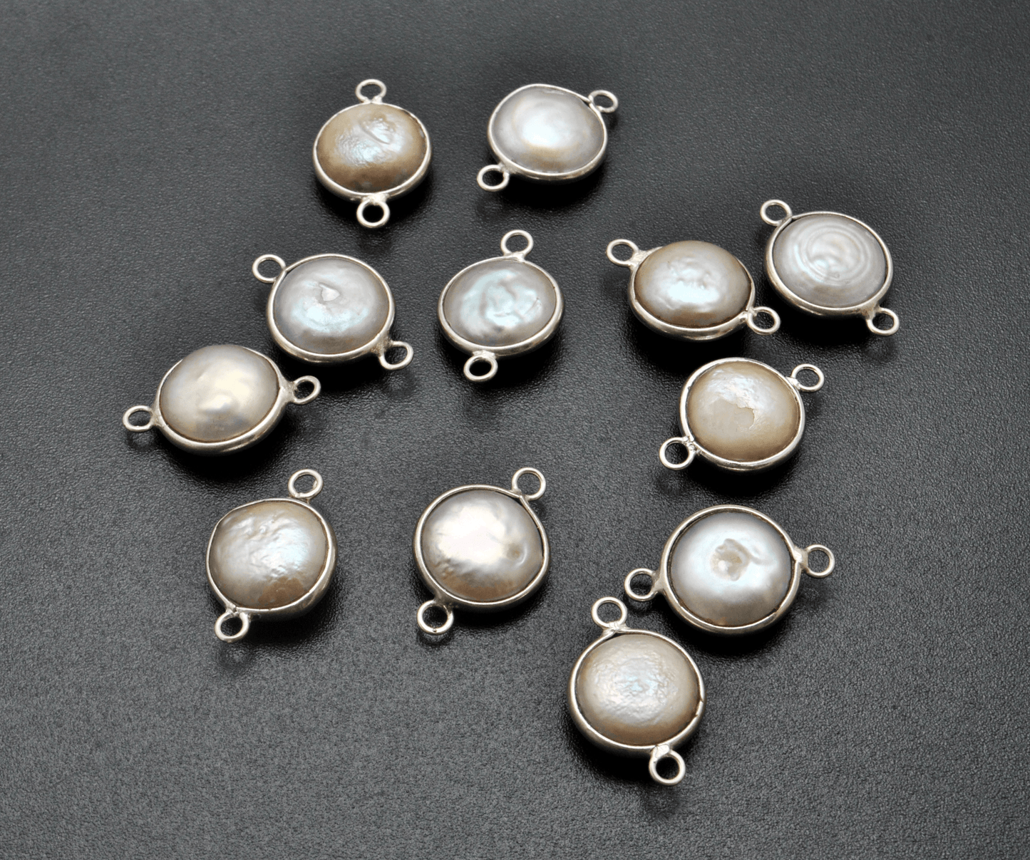 Double Bail Bezel Connector for Pearls