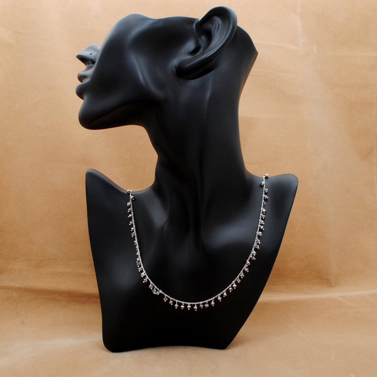 Handmade 925 Sterling Silver Rosary Chain Bracelet and Matching Necklace – Dangling Beads Jewelry - Kanika Creations
