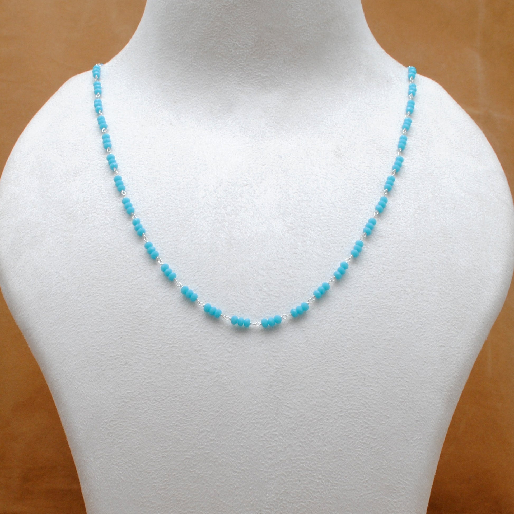 925 Sterling Silver Necklace with Faceted Quartz & Multi Chalcedony | Handmade Gift - Kanika Creations