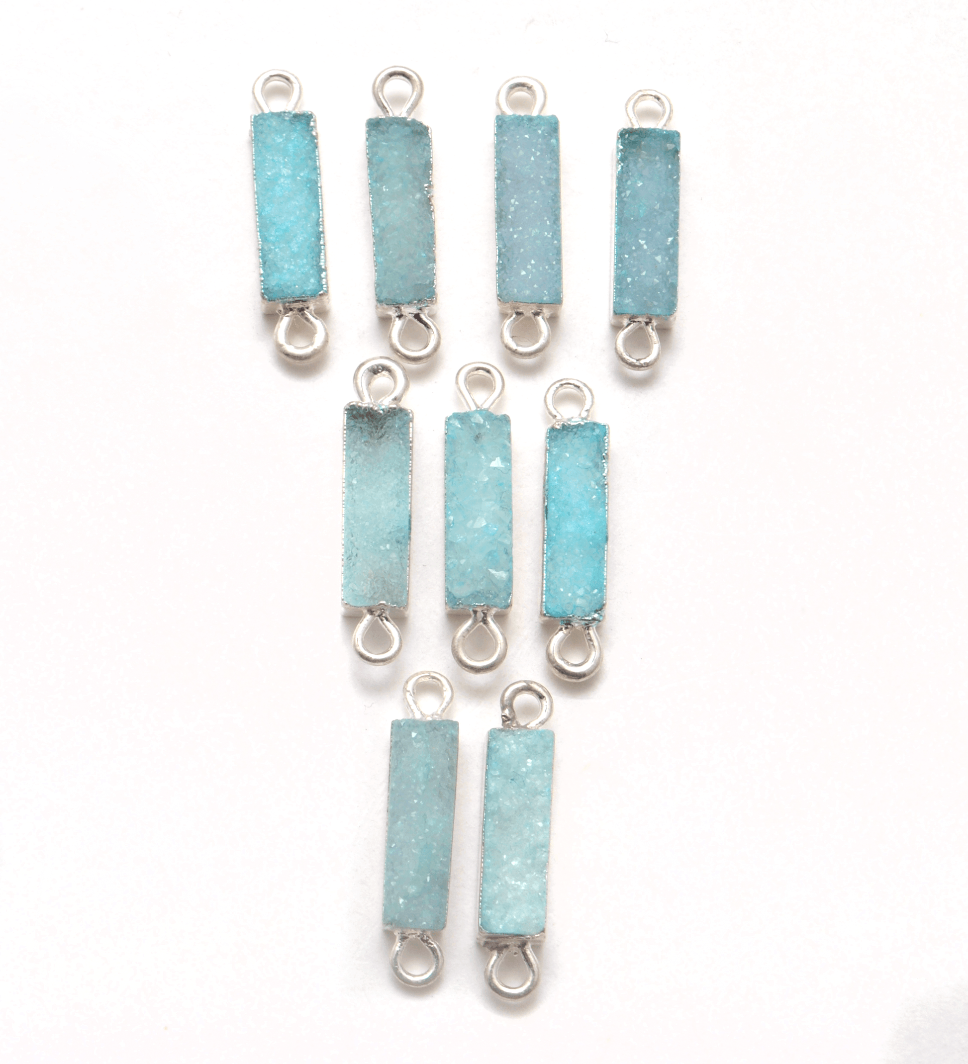 Druzy Quartz Electroplated Gold Plated Octagon Bezel Connector - Kanika Creations
