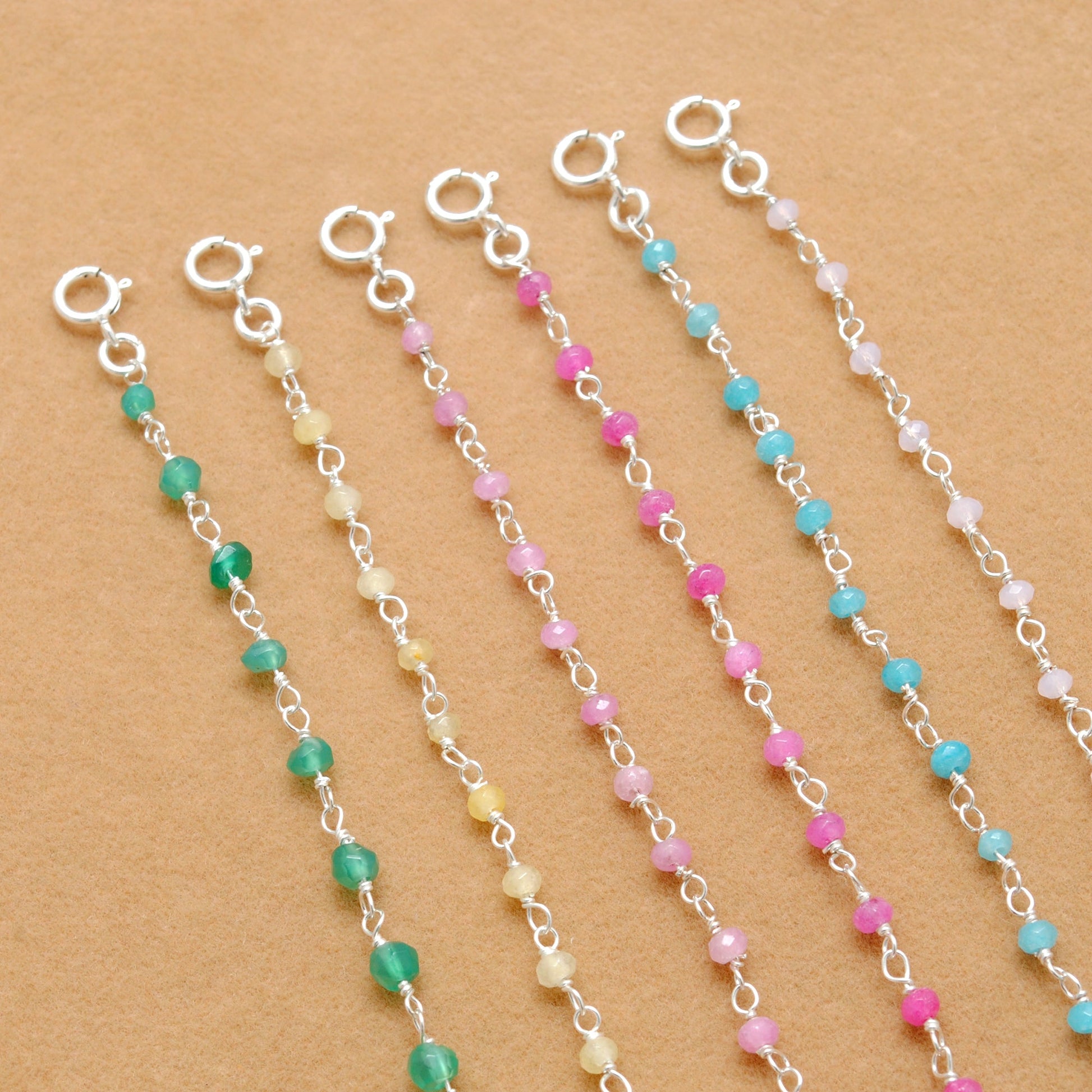925 Sterling Silver Multi-Color Quartz & Gemstone Beaded Bracelet – Kanika - Kanika Creations