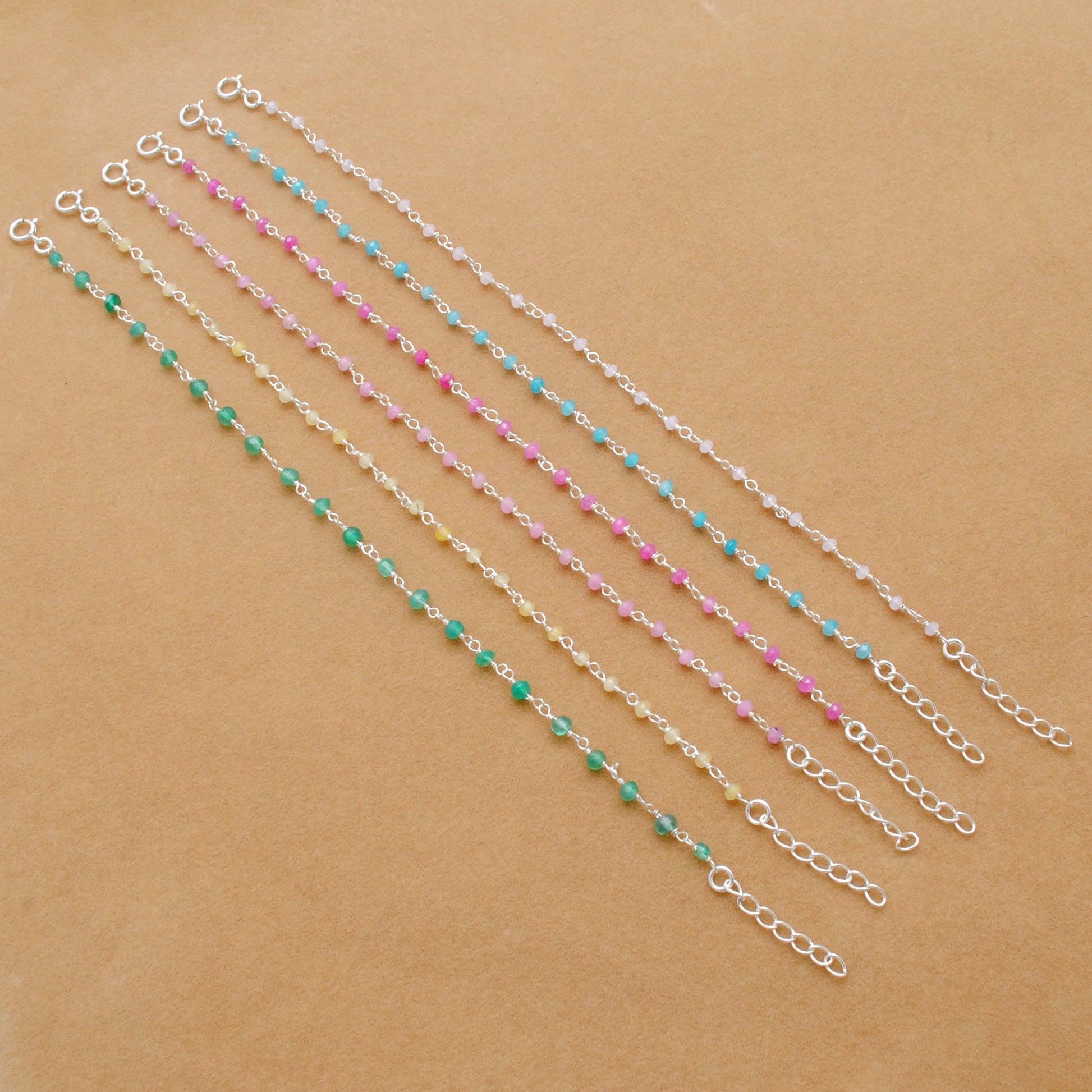 925 Sterling Silver Multi-Color Quartz & Gemstone Beaded Bracelet – Kanika - Kanika Creations