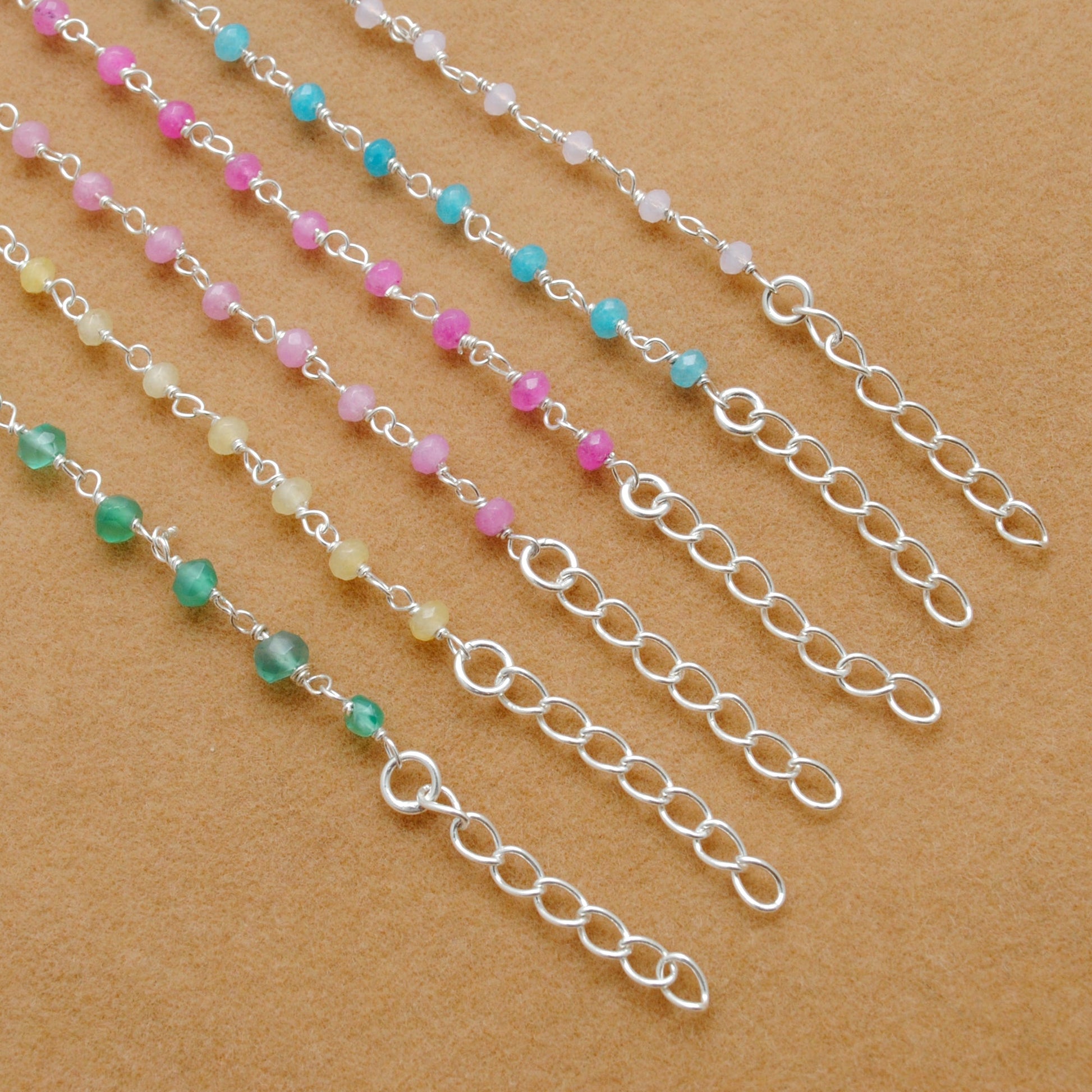925 Sterling Silver Multi-Color Quartz & Gemstone Beaded Bracelet – Kanika - Kanika Creations