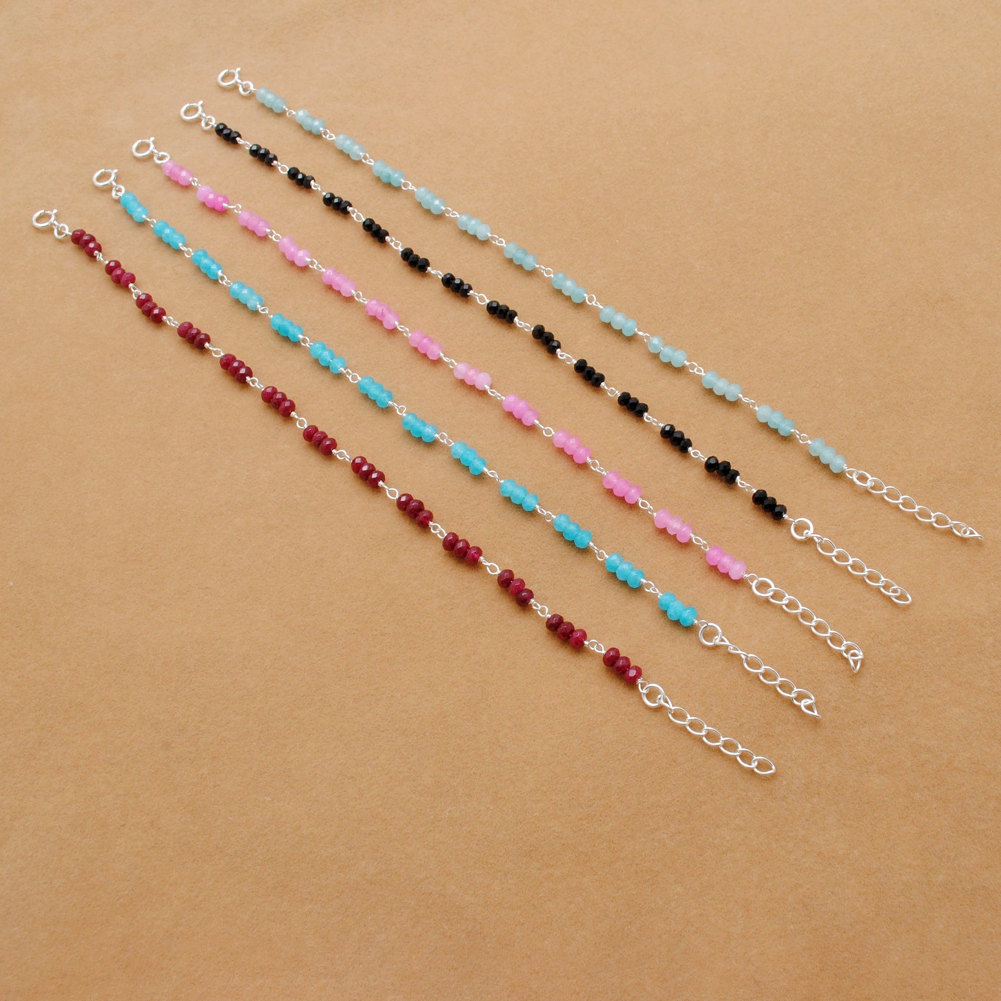 925 Sterling Silver Necklace with Faceted Quartz & Multi Chalcedony | Handmade Gift - Kanika Creations