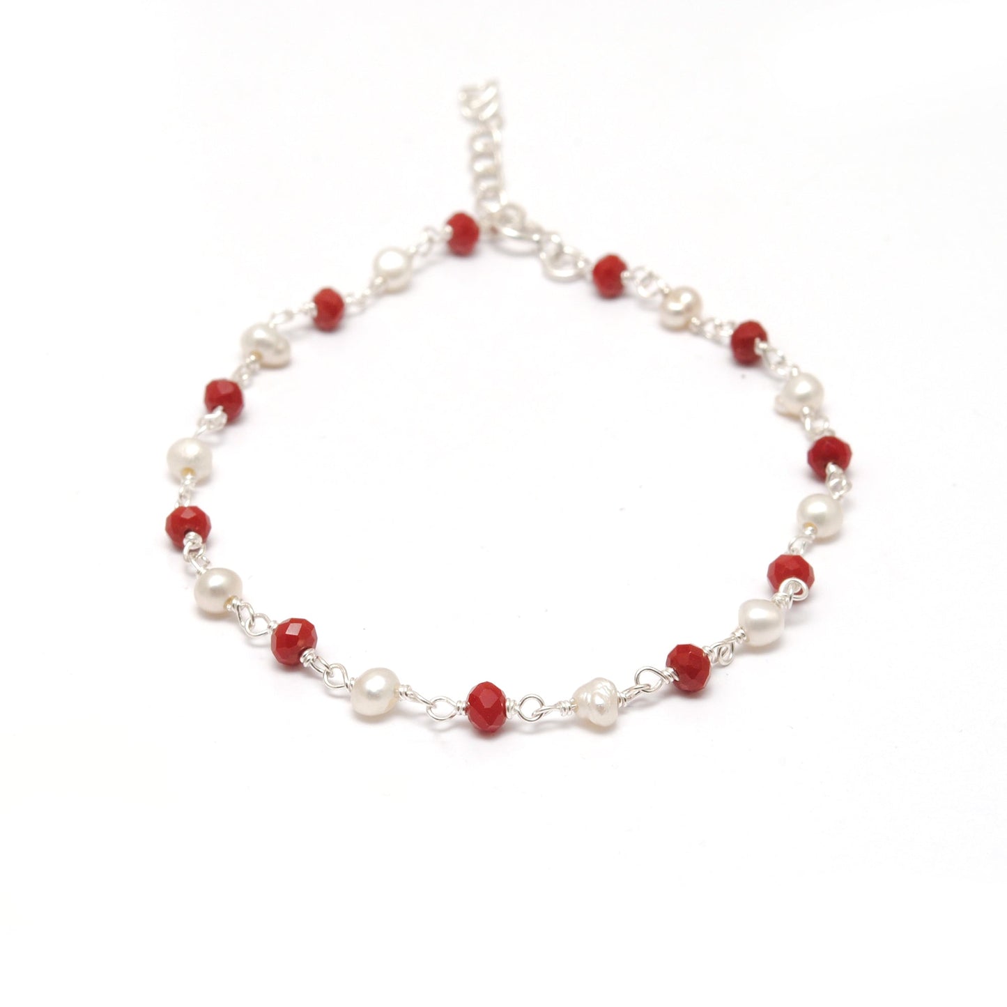 925 Silver Multi Chalcedony & Pearl Bracelet – Matching Necklace Available – Gift for Her - Kanika Creations