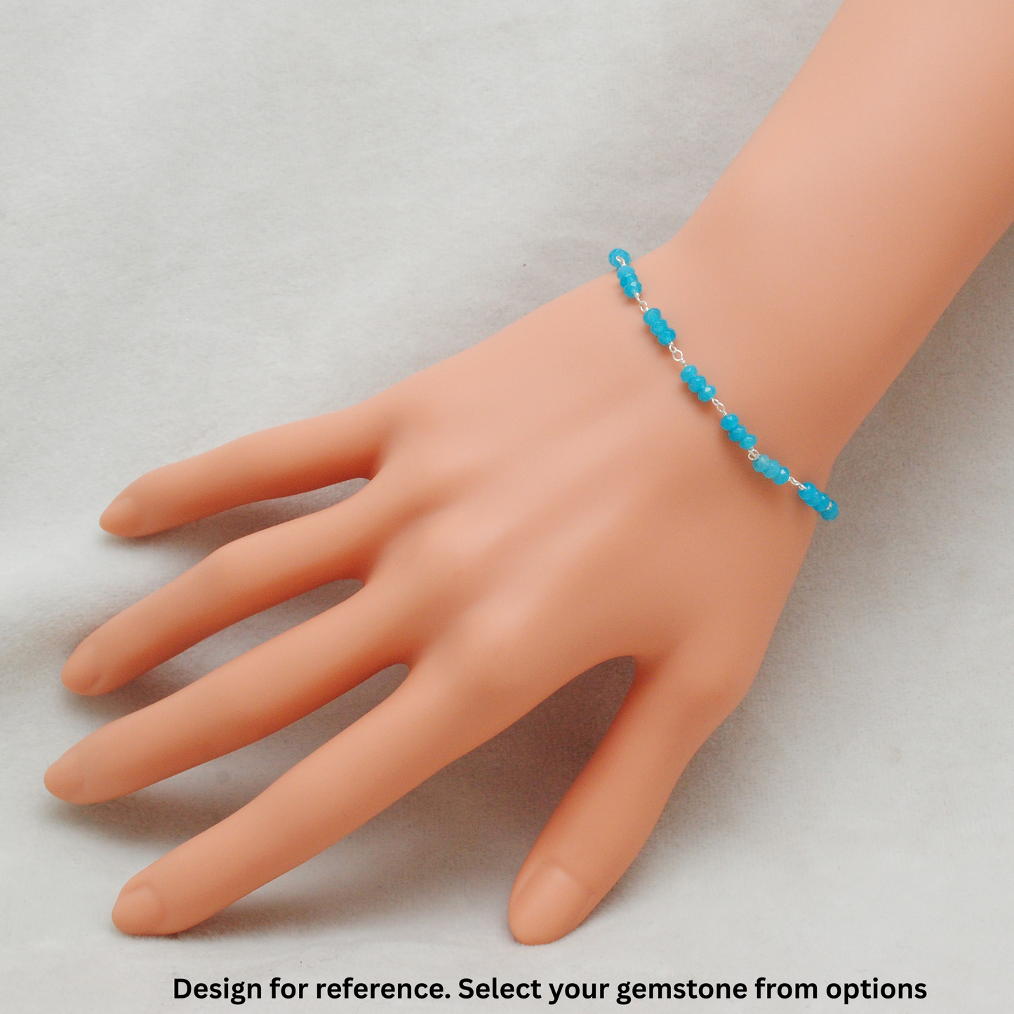 925 Sterling Silver Bracelet with Moonstone, Labradorite & Chalcedony Gemstone - Kanika Creations