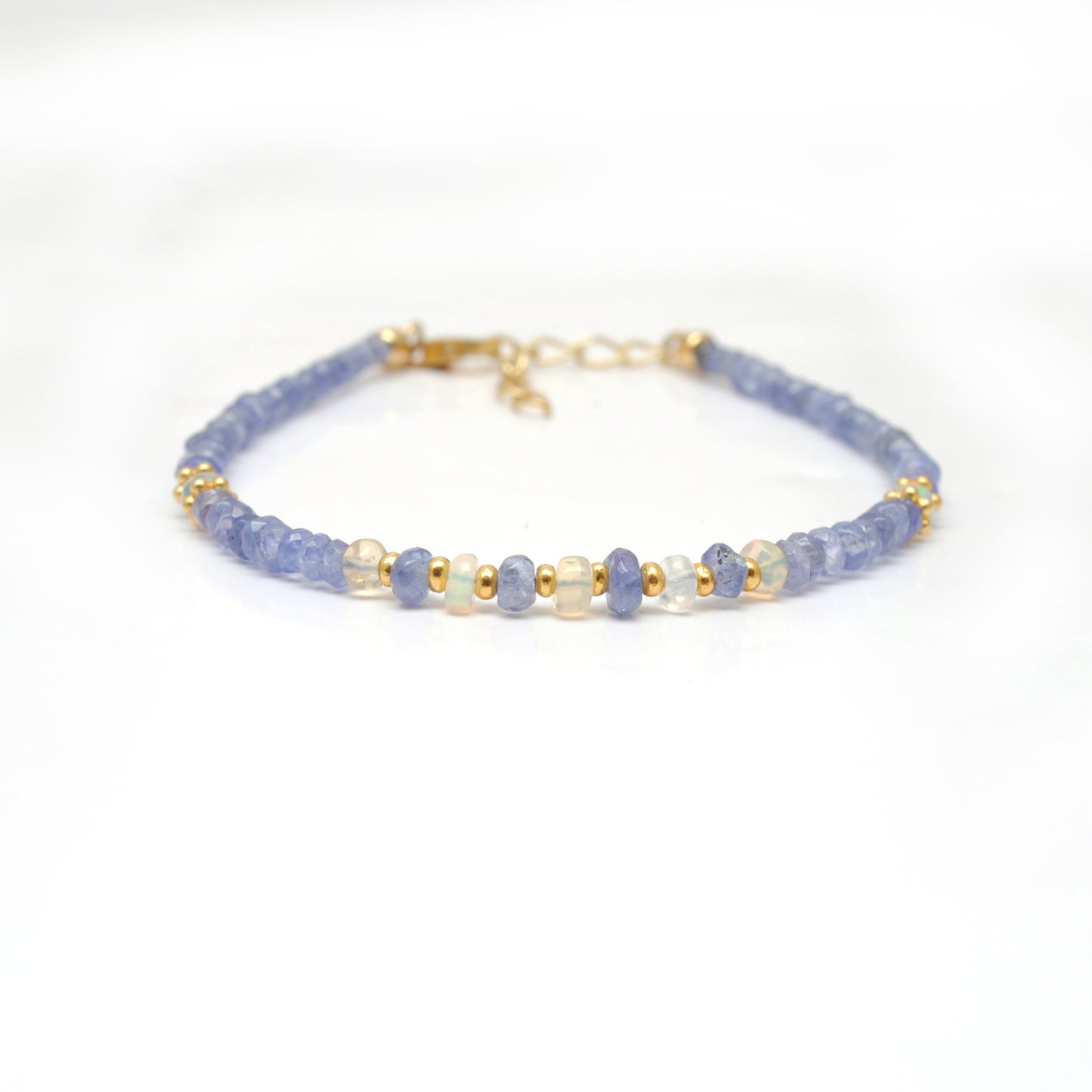 Opal With Tanzanite silver bracelet 8 inch