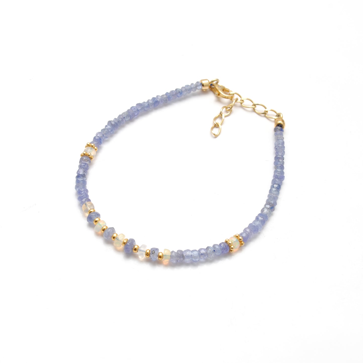 Opal With Tanzanite silver bracelet 8 inch