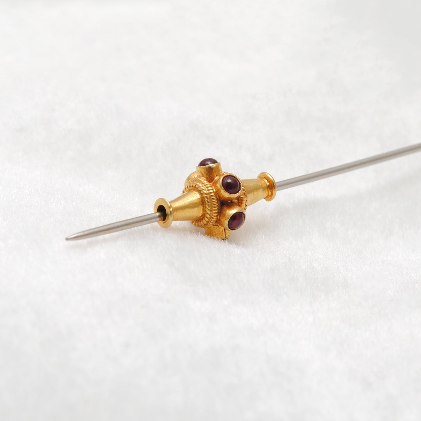 18k Yellow Gold Ruby Fancy Tube Beads - 10X15 MM
