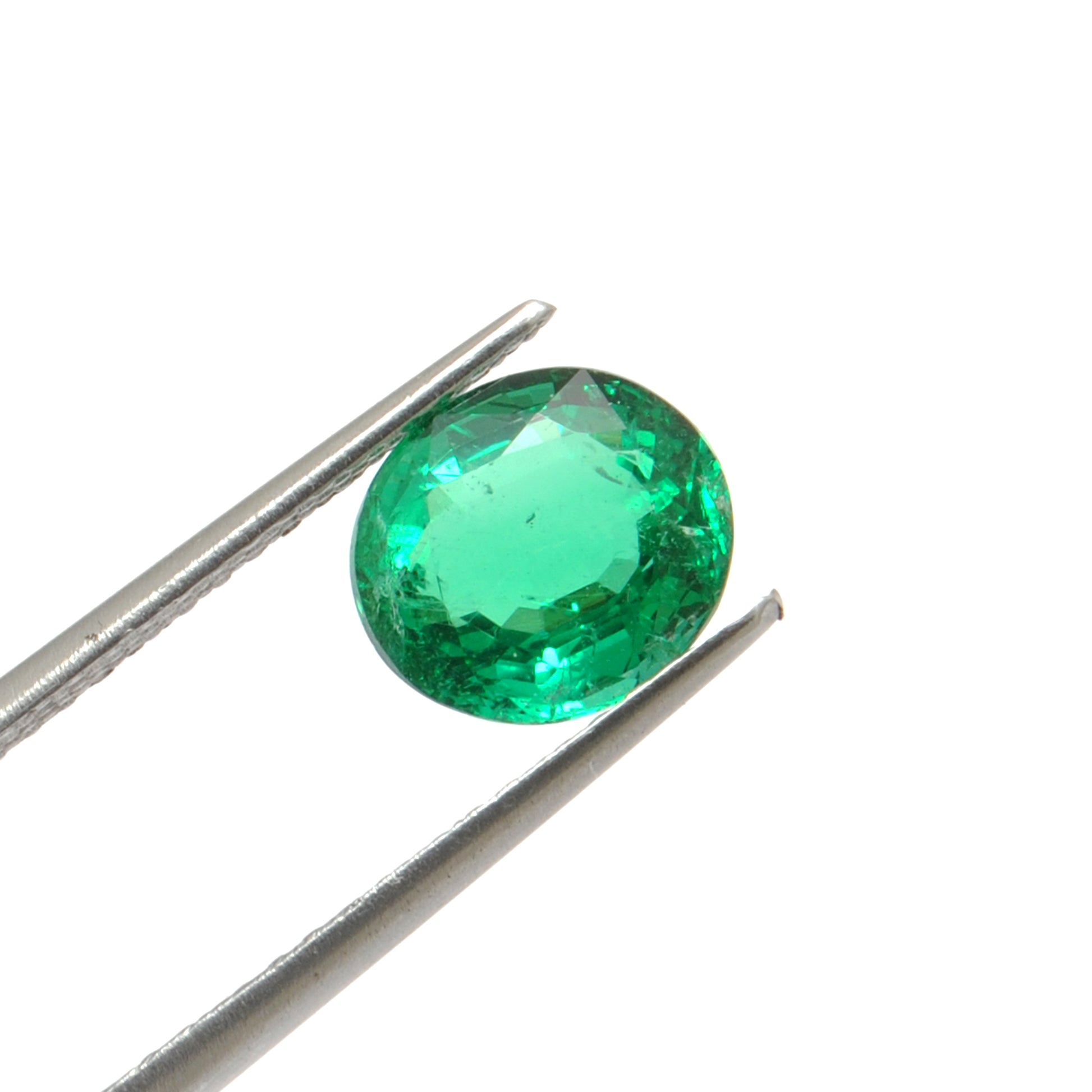 Natural Zambian Emerald 3.05 Carats Oval Faceted - 8.5x9.5mm - Kanika Creations