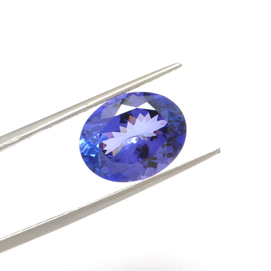 Natural Tanzanite Faceted Oval 7.65 Ct - 11.5x14.5 mm Gemstone - Kanika Creations
