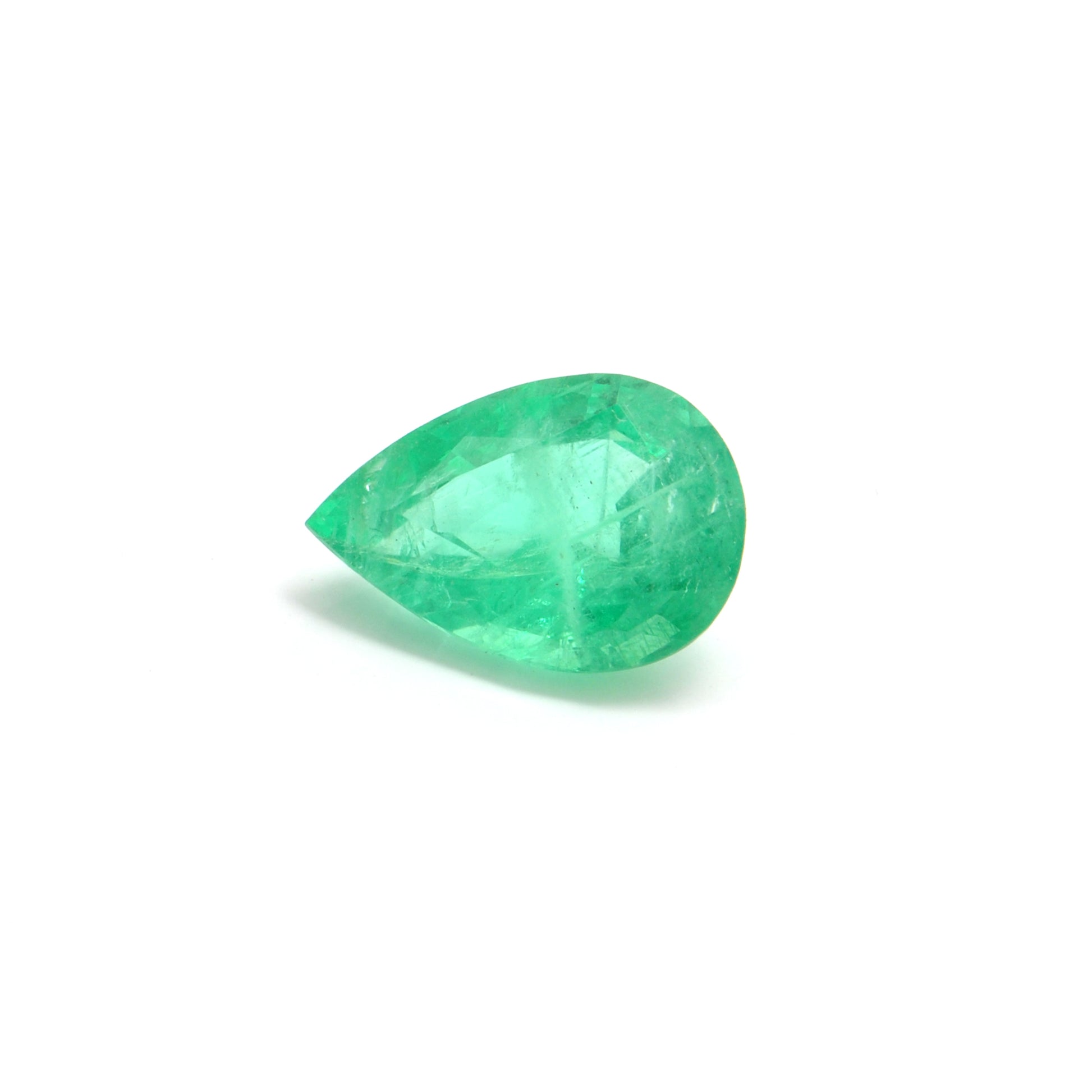 Natural Zambian Emerald Faceted Pear 3.85 Carat -13x9mm Gemstone - Kanika Creations