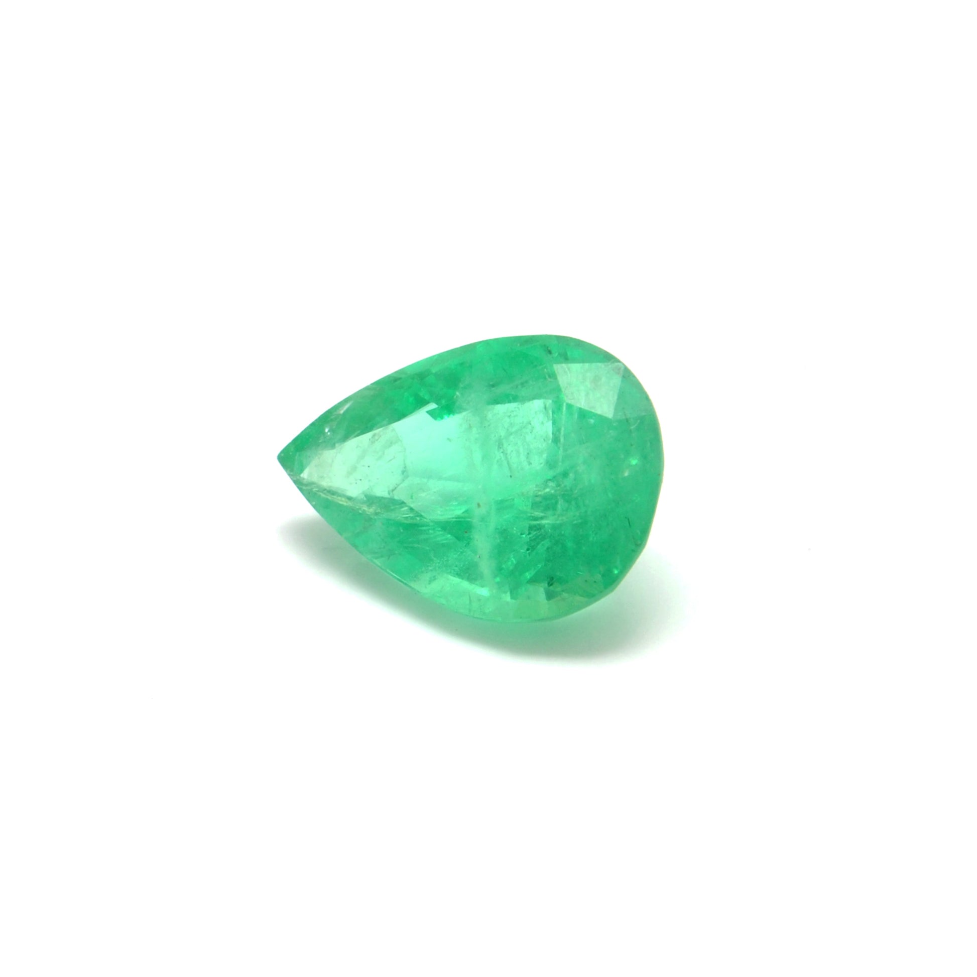 Natural Zambian Emerald Faceted Pear 3.85 Carat -13x9mm Gemstone - Kanika Creations