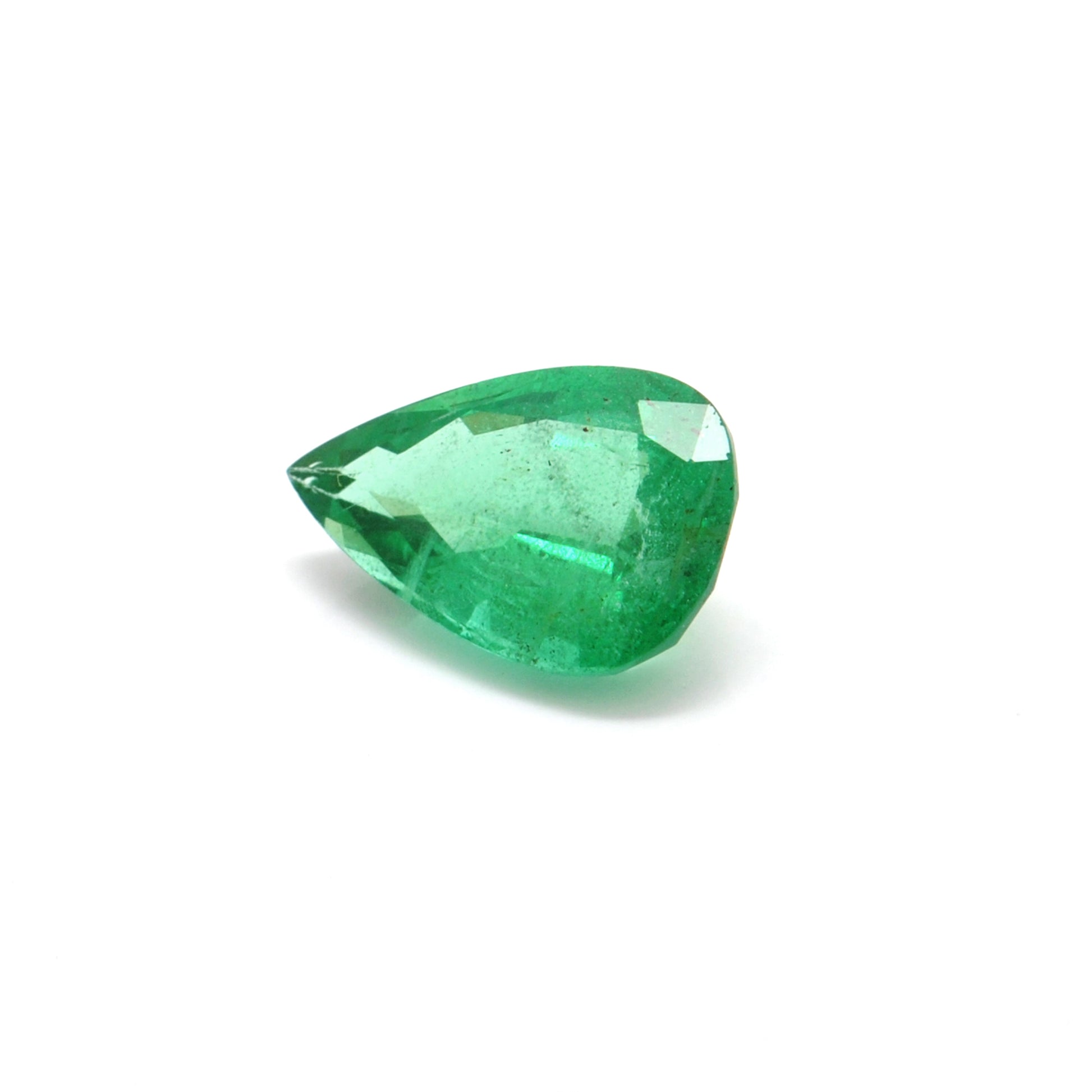 Natural Zambian Emerald Faceted Pear 4.90 Carat -15x10mm Gemstone - Kanika Creations