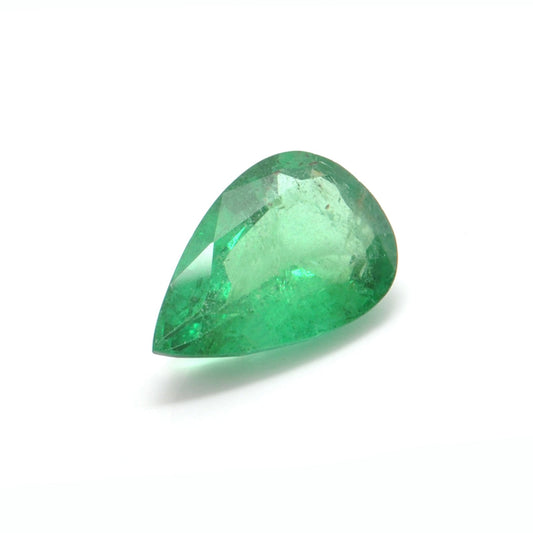 Natural Zambian Emerald Faceted Pear 4.90 Carat -15x10mm Gemstone - Kanika Creations