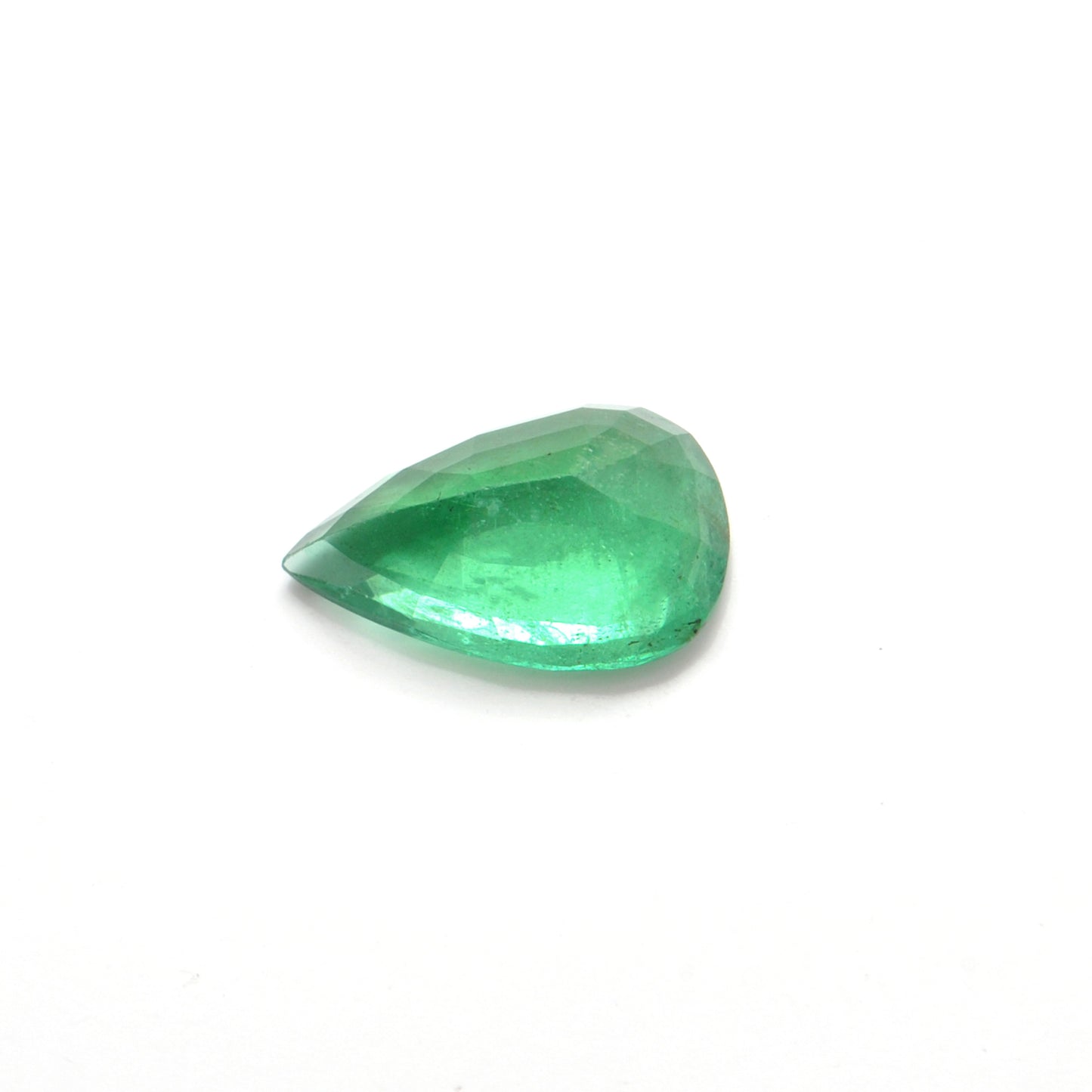 Natural Zambian Emerald Faceted Pear 4.90 Carat -15x10mm Gemstone - Kanika Creations