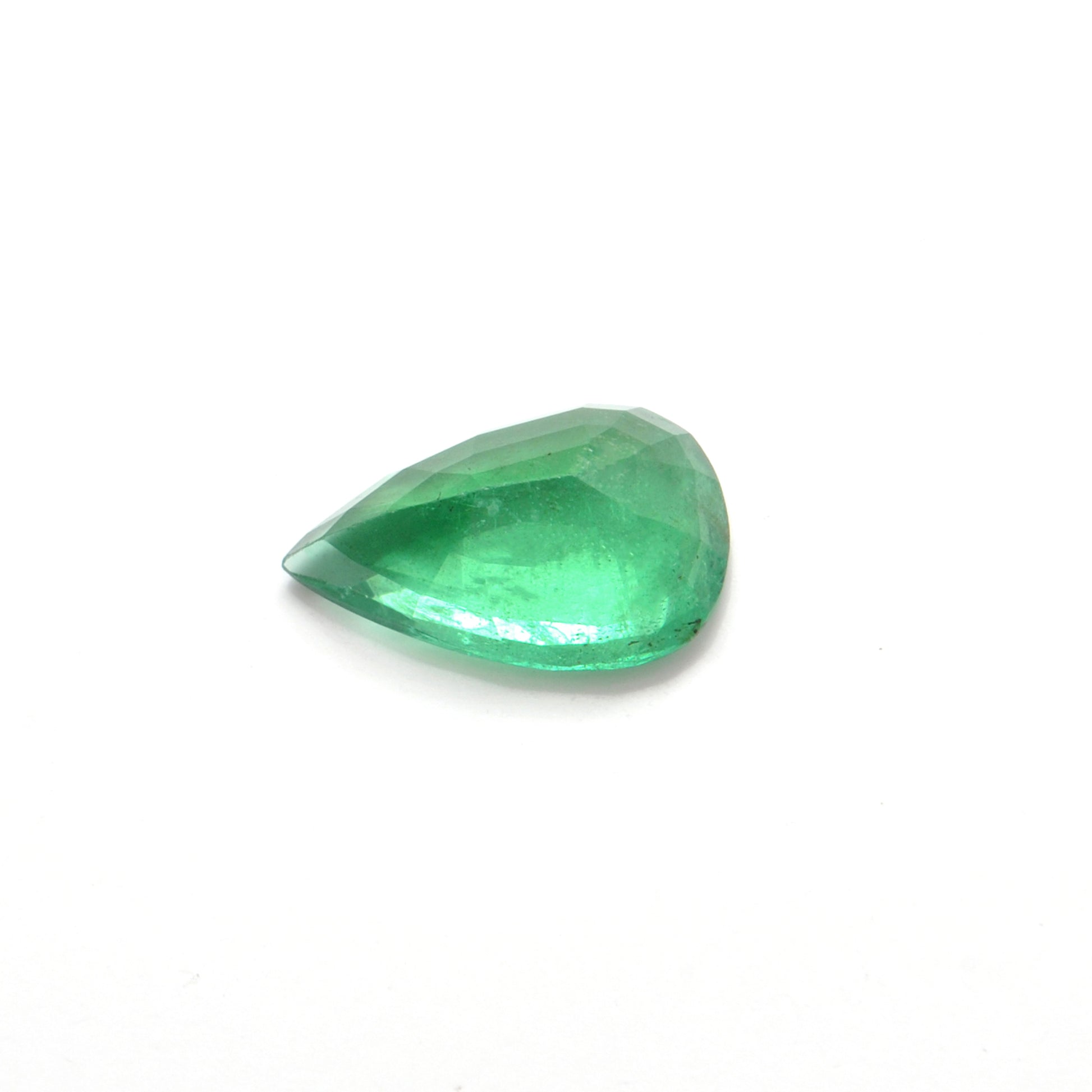 Natural Zambian Emerald Faceted Pear 4.90 Carat -15x10mm Gemstone - Kanika Creations