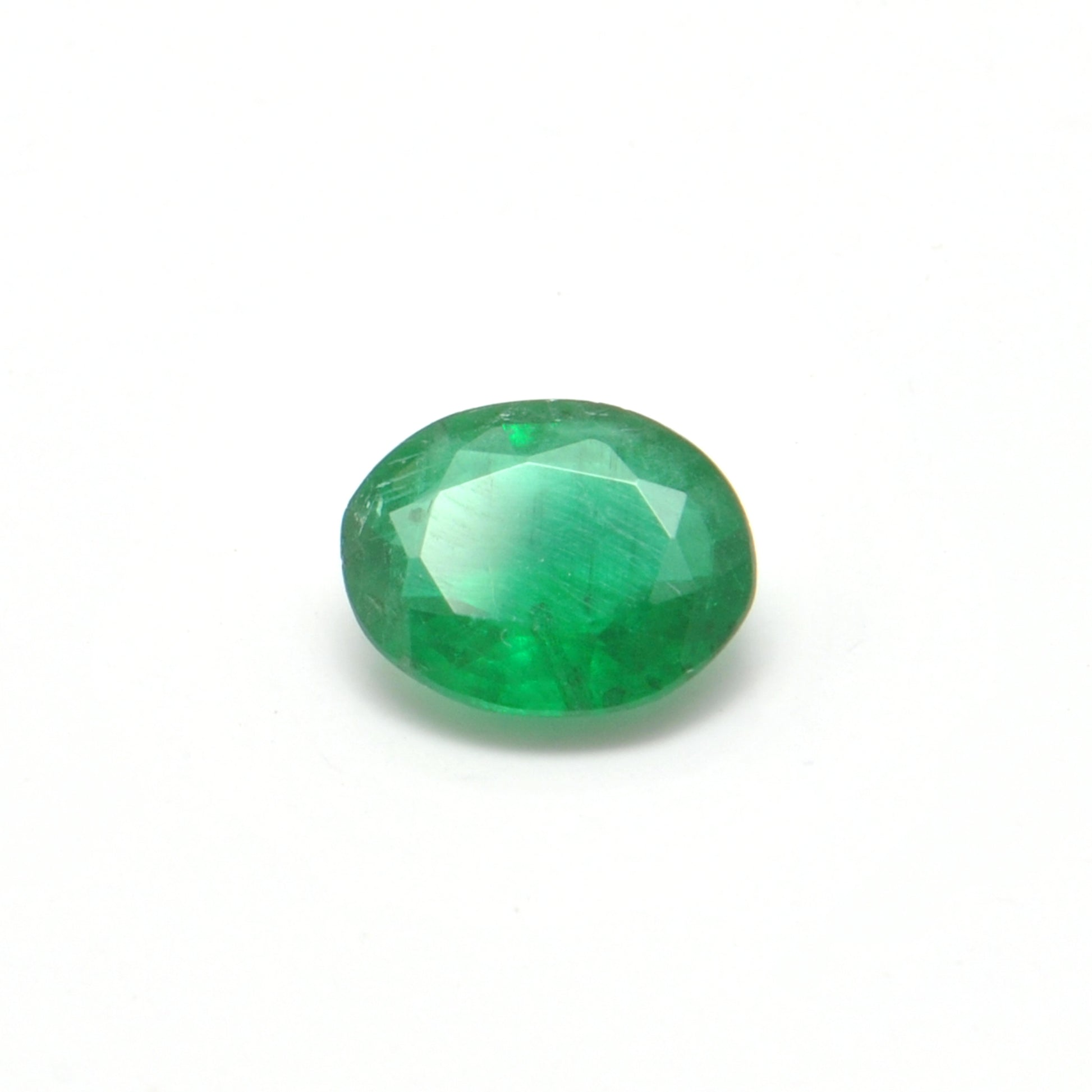 Natural Zambian Emerald Faceted Oval 1.40 Carat - 7x8.5mm Gemstone - Kanika Creations