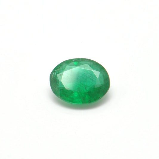 Natural Zambian Emerald Faceted Oval 1.40 Carat - 7x8.5mm Gemstone - Kanika Creations