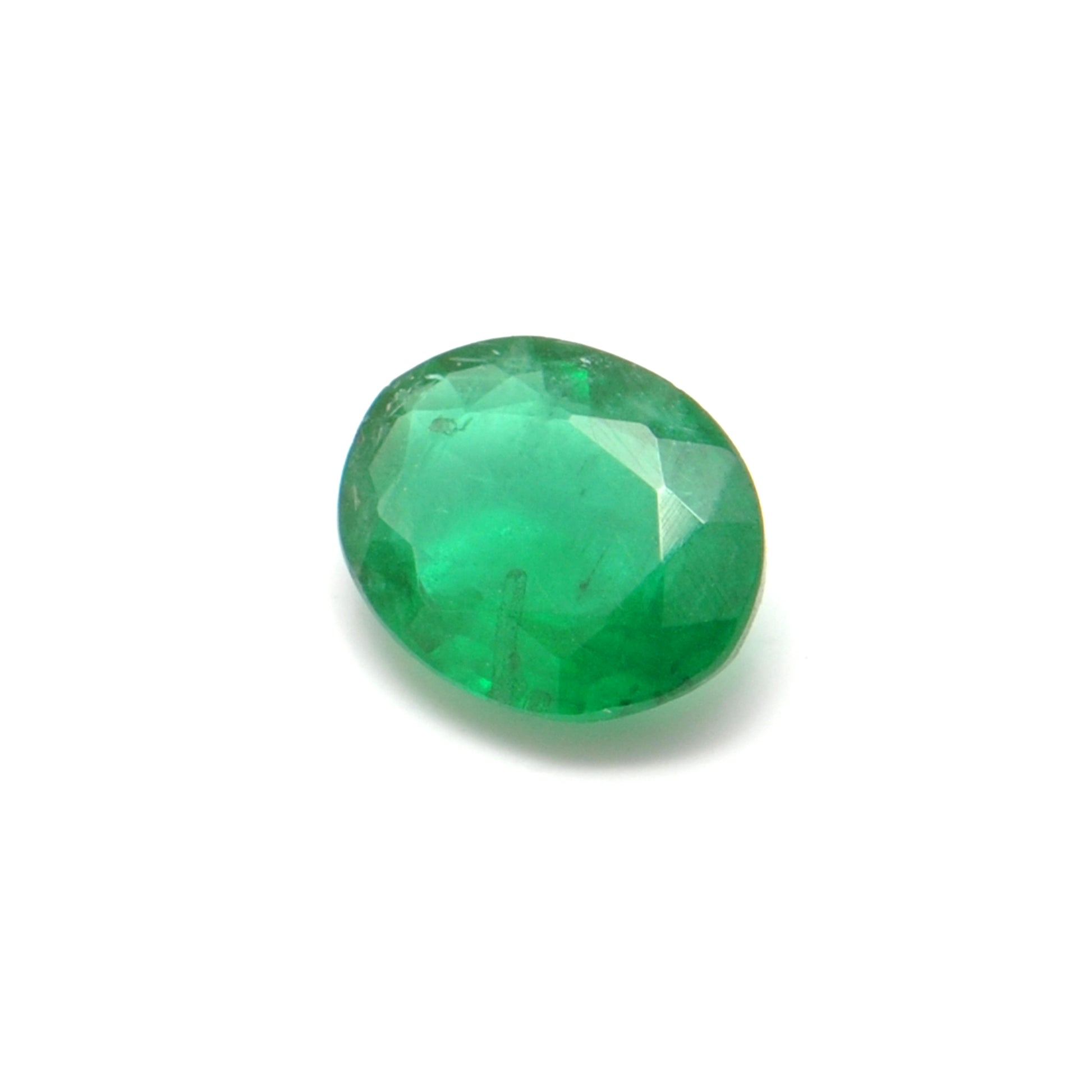 Natural Zambian Emerald Faceted Oval 1.40 Carat - 7x8.5mm Gemstone - Kanika Creations