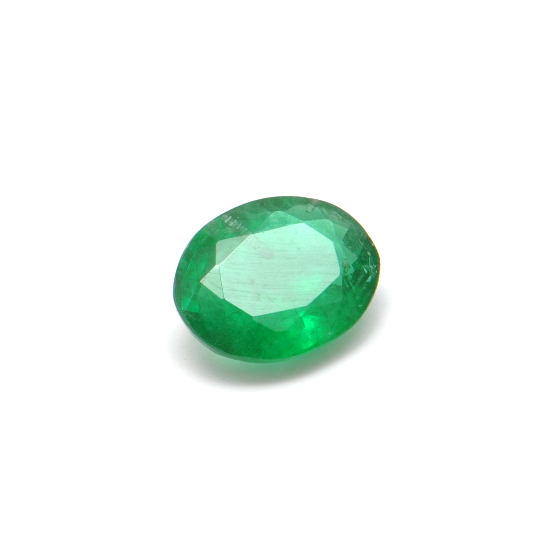 Natural Zambian Emerald Faceted Oval 1.40 Carat - 7x8.5mm Gemstone - Kanika Creations