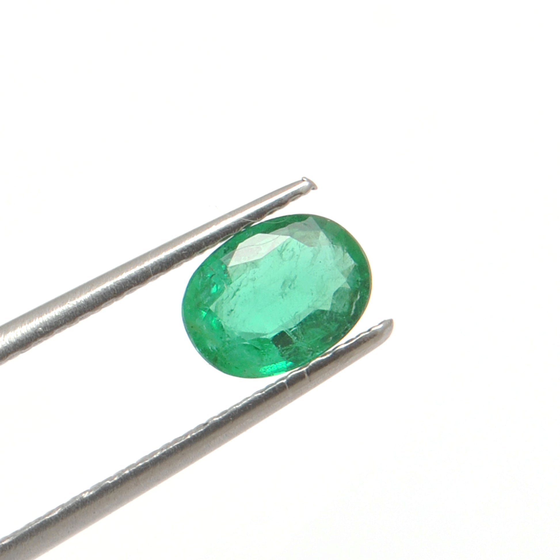 Natural Zambian Emerald Faceted Oval 1.10 Carat - 8x6mm Gemstone - Kanika Creations