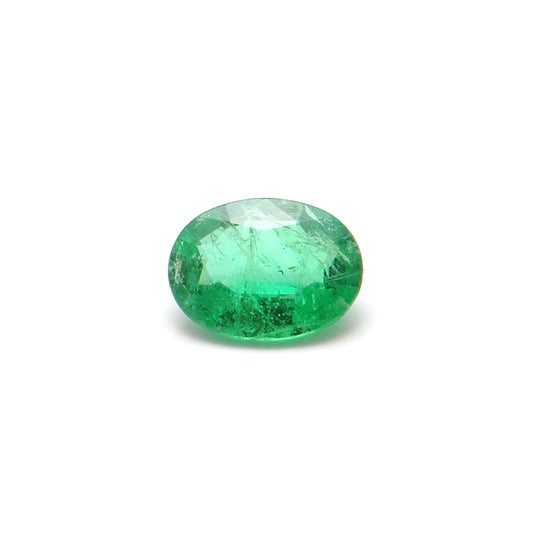 Natural Zambian Emerald Faceted Oval 0.90 Carat - 8x6mm Gemstone - Kanika Creations