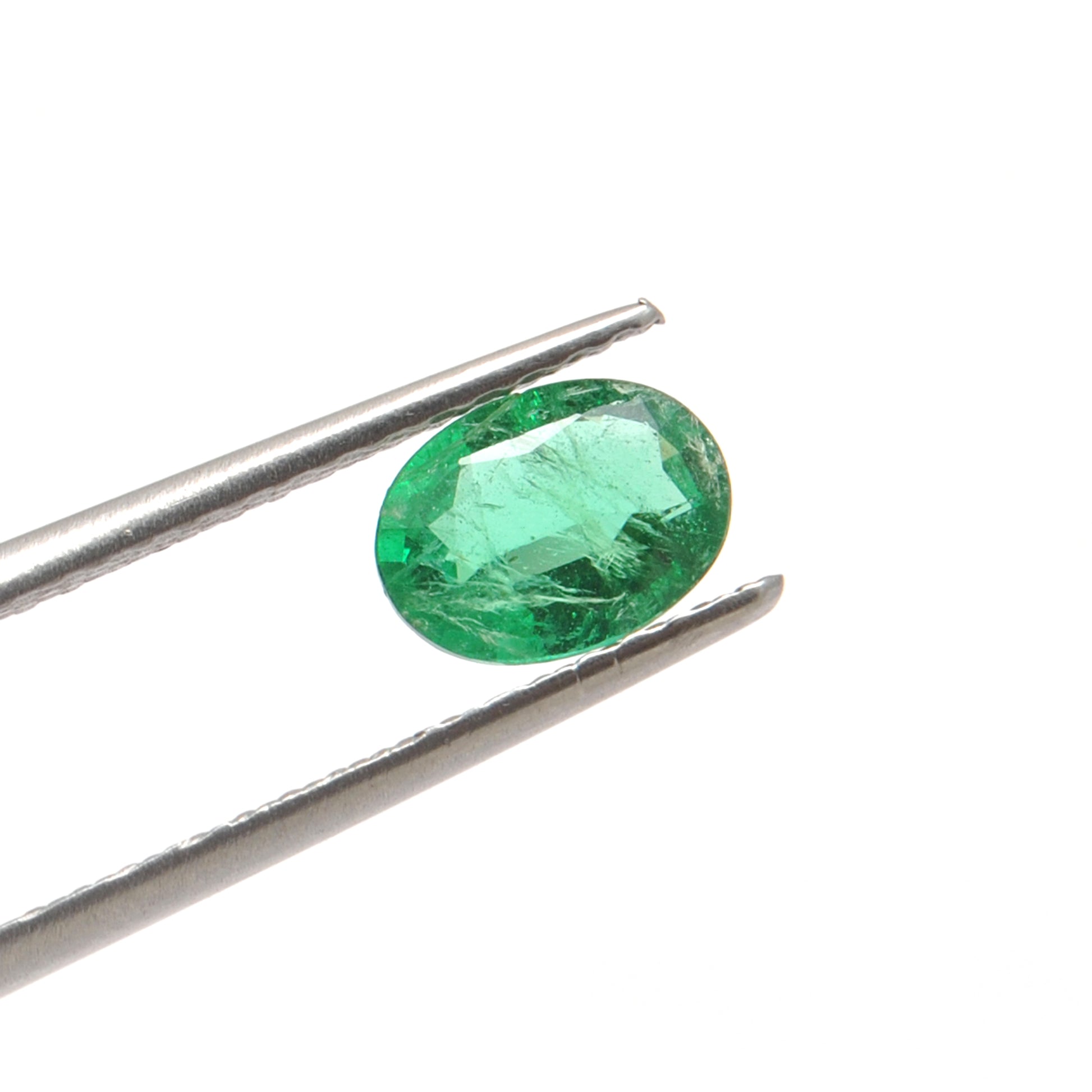 Natural Zambian Emerald Faceted Oval 0.90 Carat - 8x6mm Gemstone - Kanika Creations