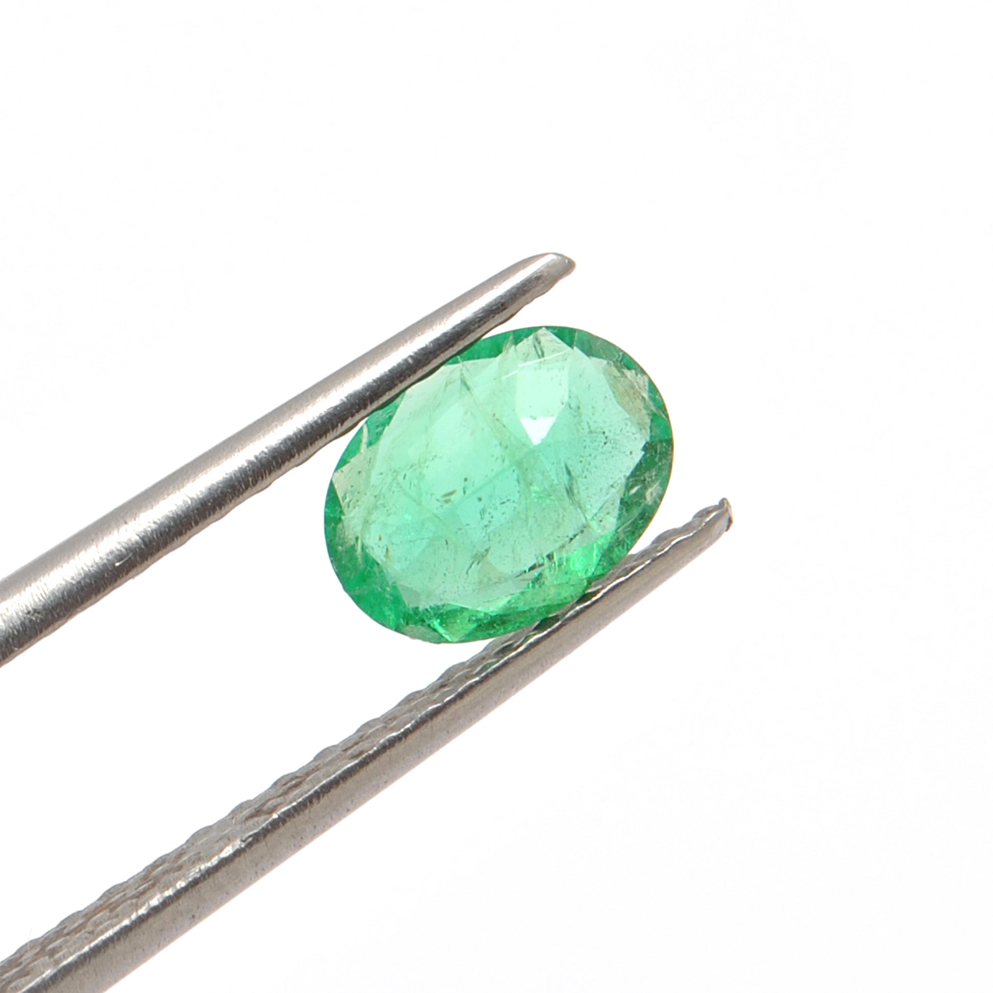 Natural Zambian Emerald Faceted Oval 0.90 Carat - 8x6mm Gemstone - Kanika Creations