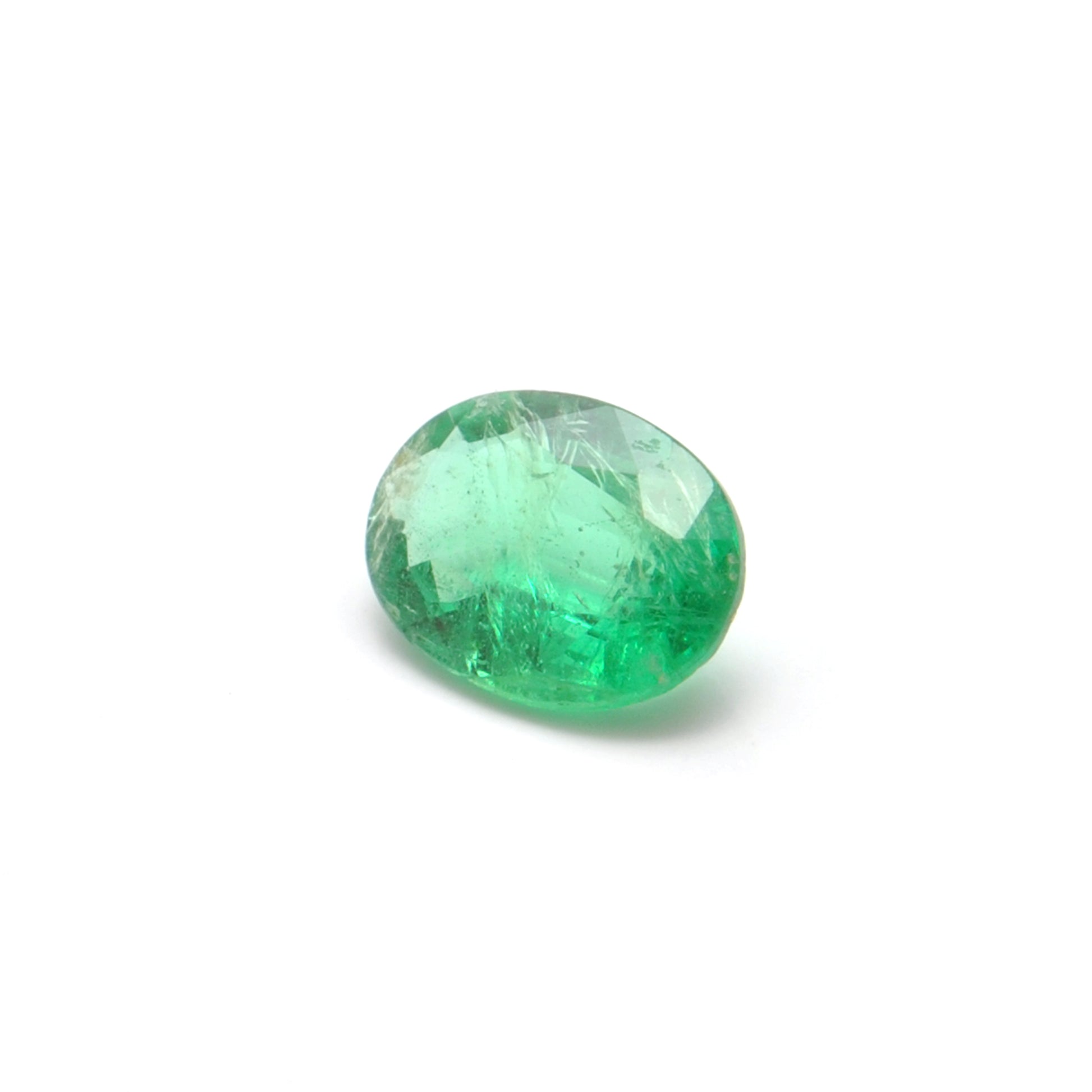 Natural Zambian Emerald Faceted Oval 0.90 Carat - 8x6mm Gemstone - Kanika Creations