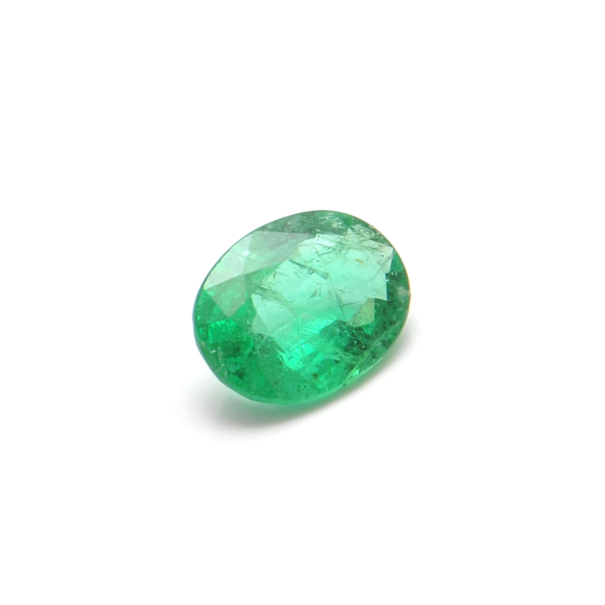 Natural Zambian Emerald Faceted Oval 0.90 Carat - 8x6mm Gemstone - Kanika Creations
