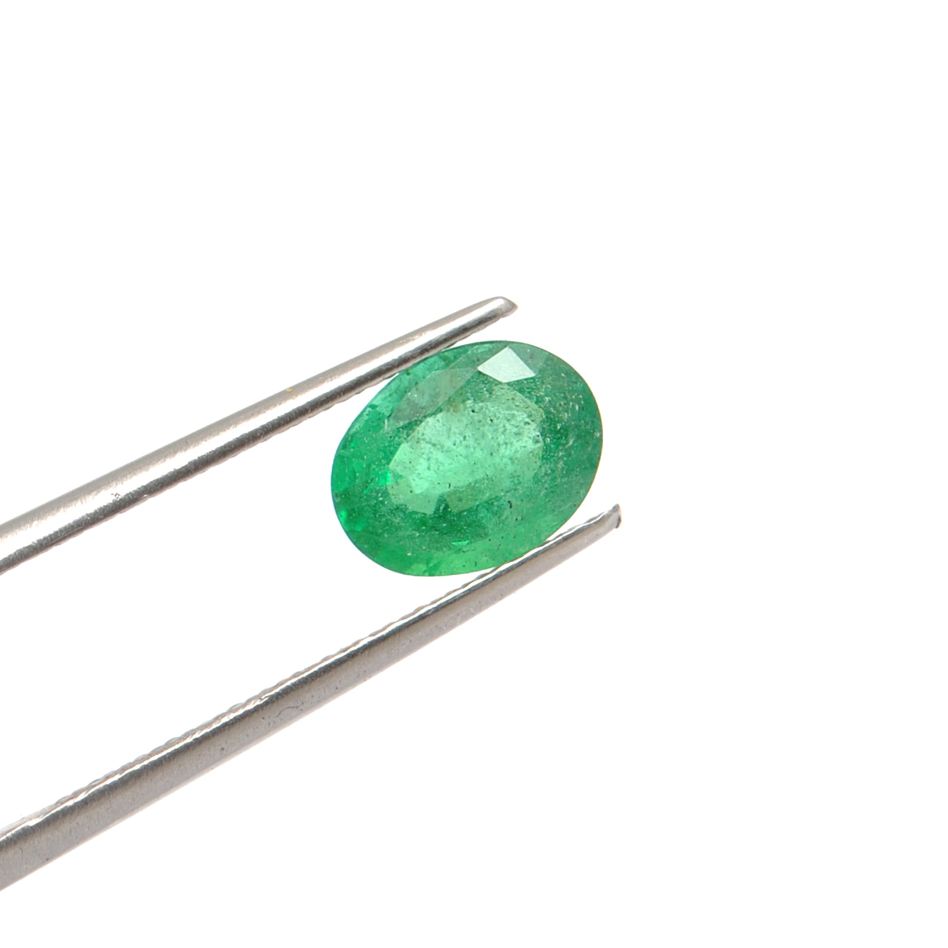 Natural Zambian Emerald Faceted Oval 1.50 Carat - 6.5x8.5mm Gemstone - Kanika Creations