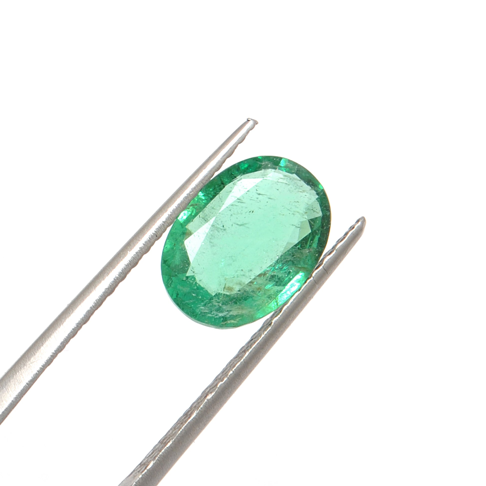 Natural Zambian Emerald Faceted Oval 2.40 Carat - 11x8mm Gemstone - Kanika Creations