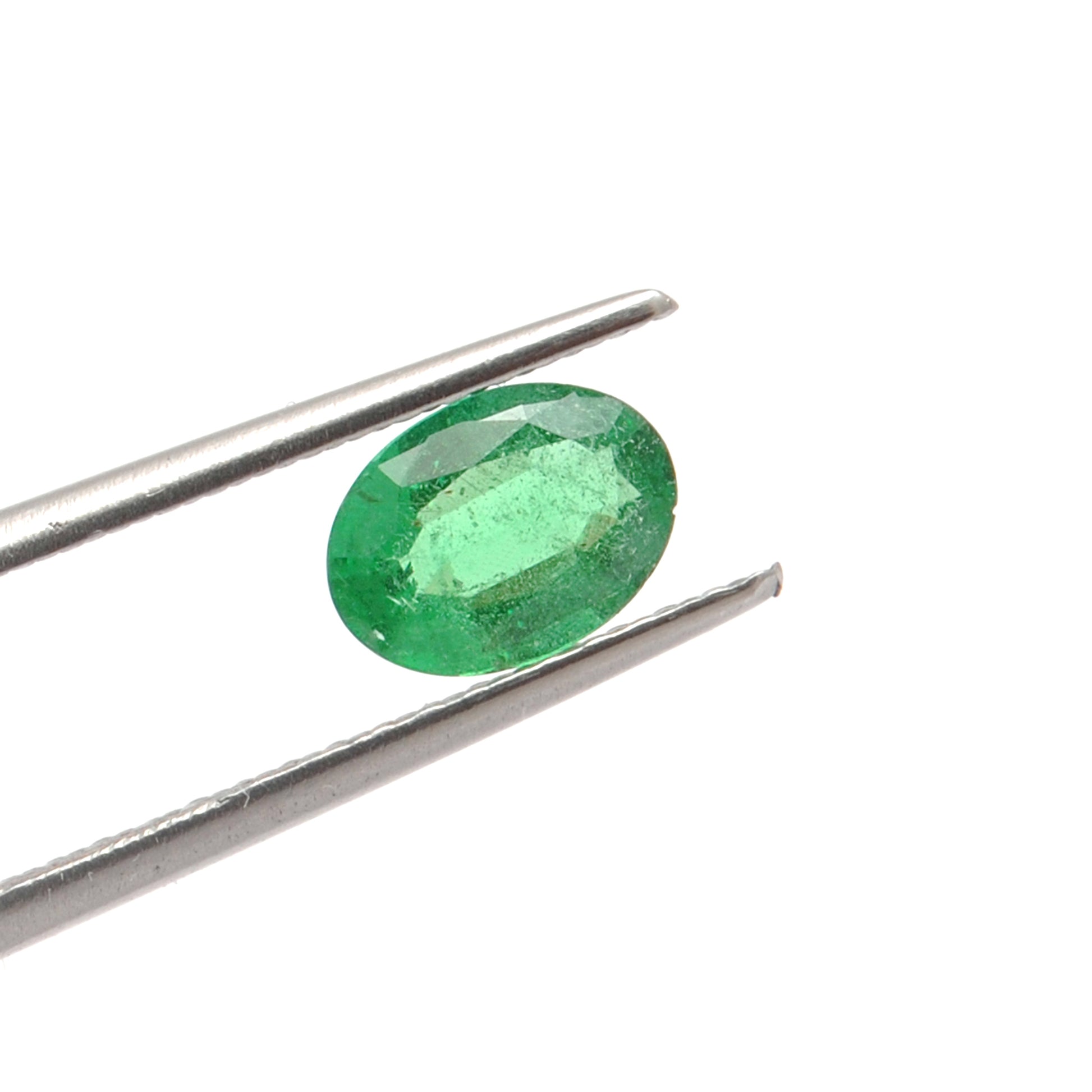 Natural Zambian Emerald Faceted Oval 0.95 Carat - 5.5x8.5mm Gemstone - Kanika Creations