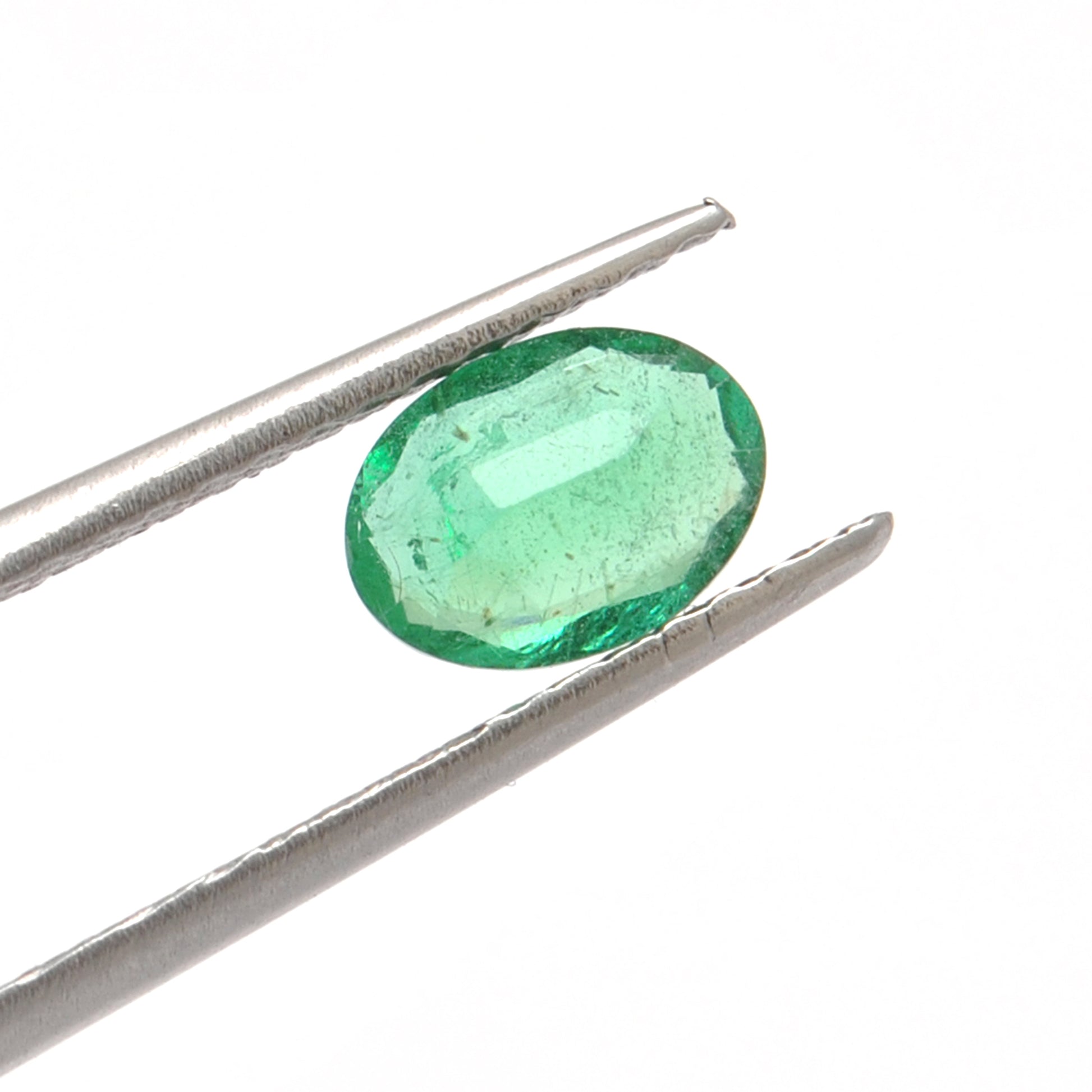 Natural Zambian Emerald Faceted Oval 0.95 Carat - 5.5x8.5mm Gemstone - Kanika Creations