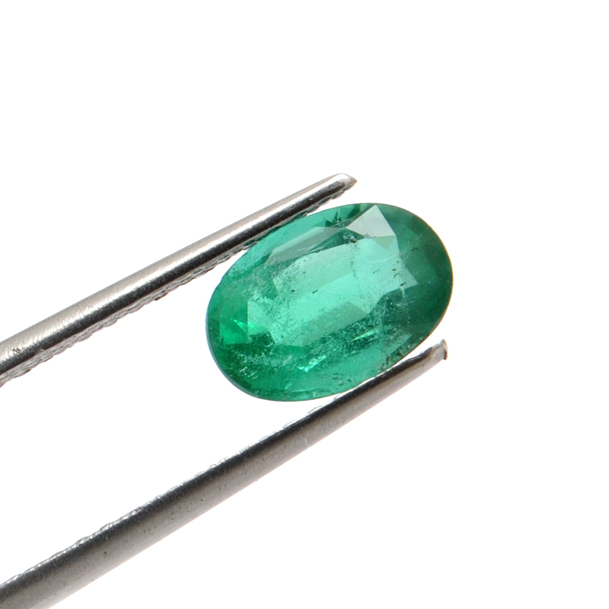 Natural Zambian Emerald Faceted Oval 1.85 Carat - 6.5x9.5mm Gemstone - Kanika Creations