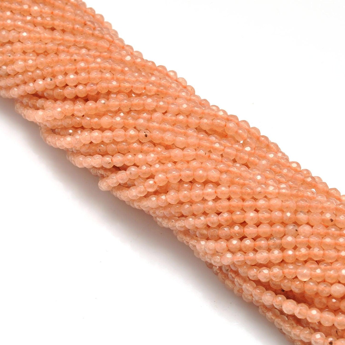 Honey Quartz Round Faceted Gemstone Beads 3-3.5mm 14" - Kanika Creations