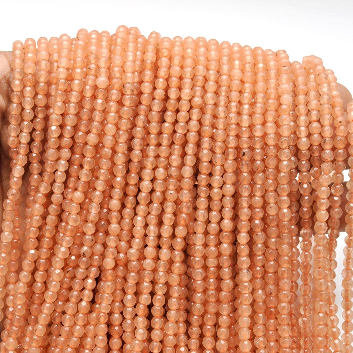 Honey Quartz Round Faceted Gemstone Beads 3-3.5mm 14" - Kanika Creations