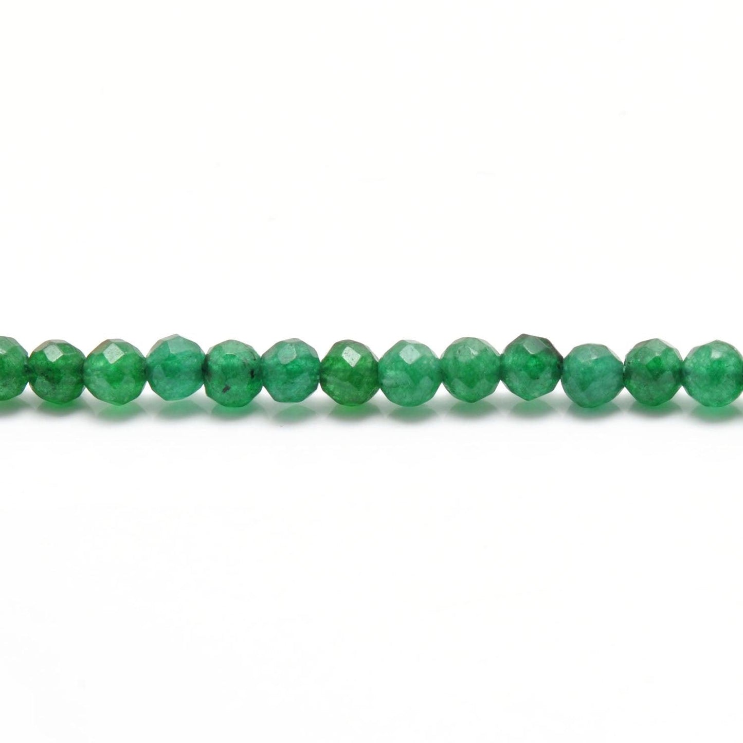 Green Quartz Faceted Round Gemstone Beads 14" Strand - Kanika Creations