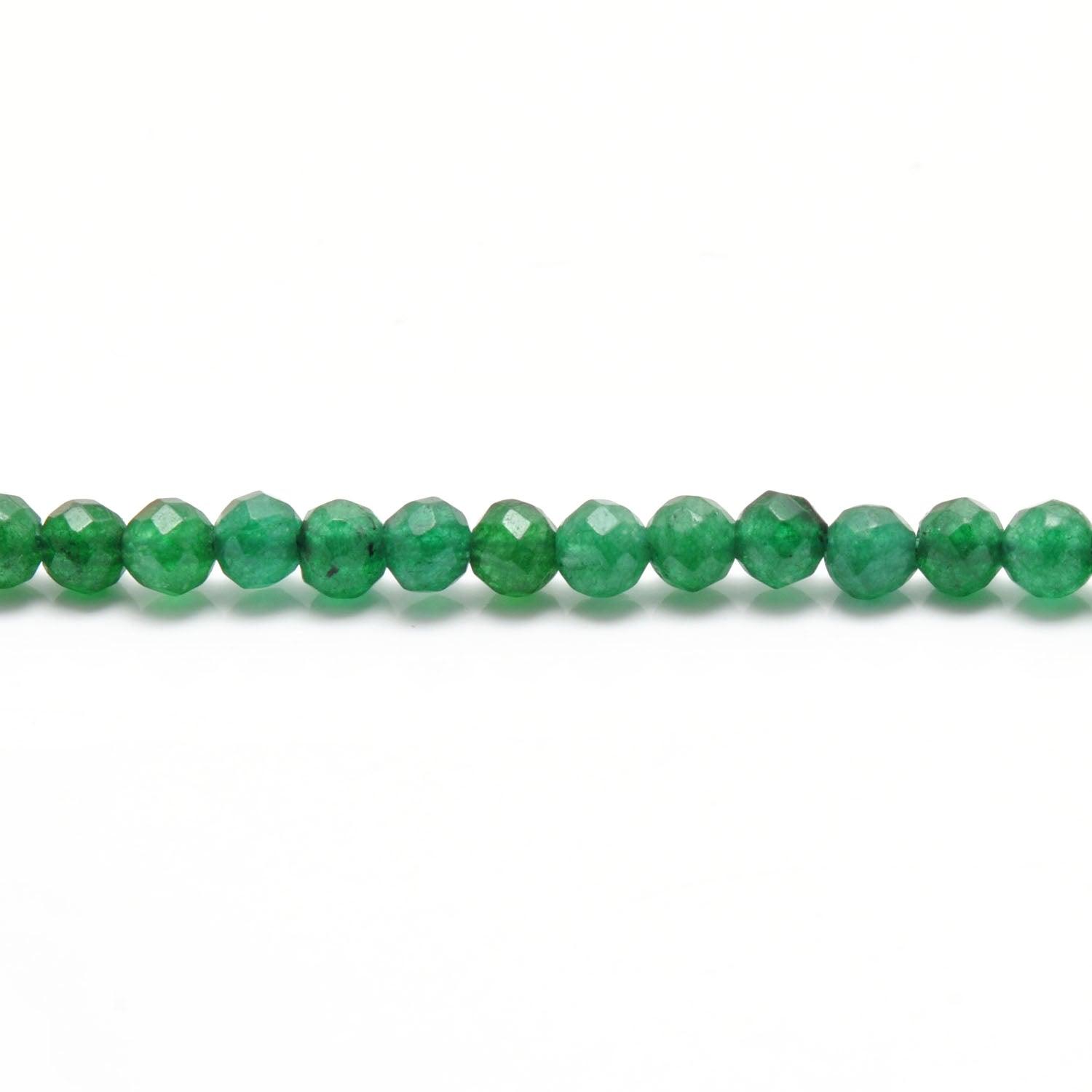 Green Quartz Faceted Round Gemstone Beads 14" Strand - Kanika Creations