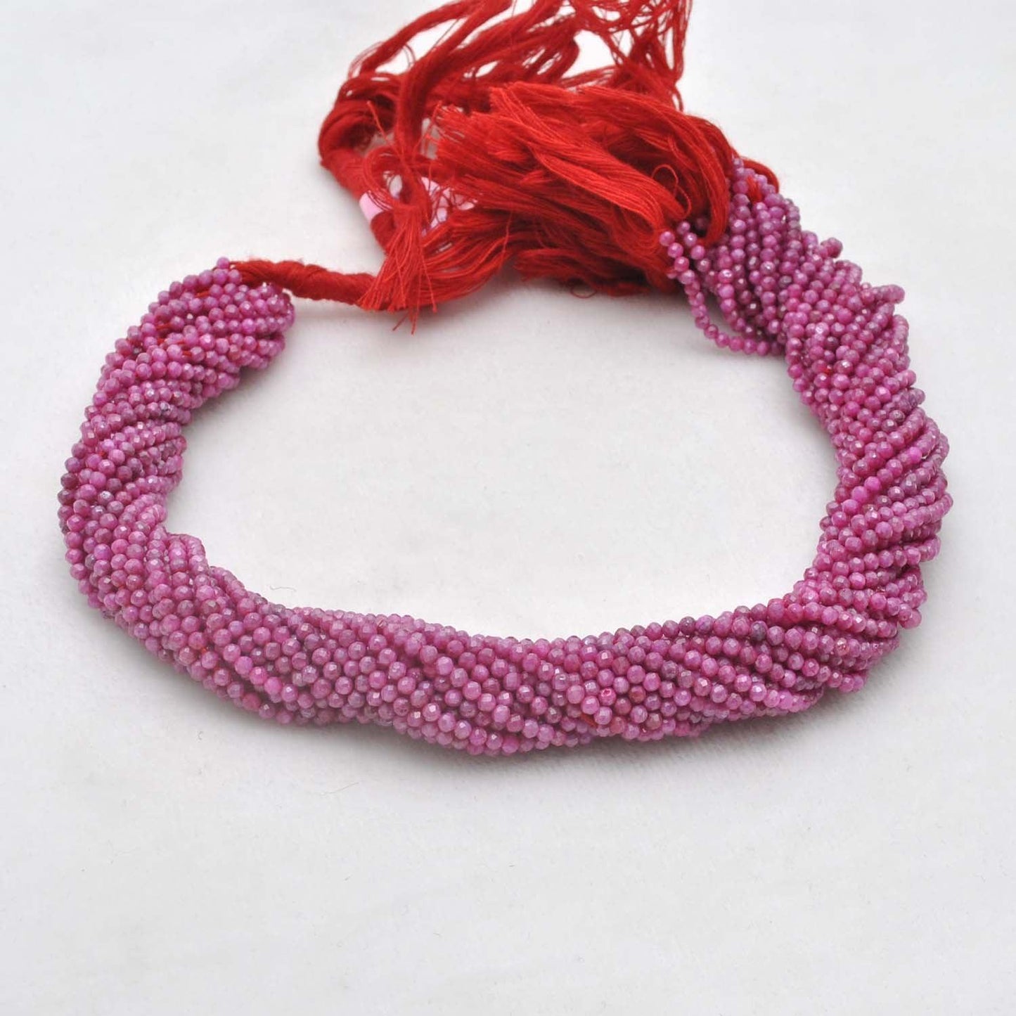 Red Moonstone Round Faceted Gemstone Beads 12.5" Strand