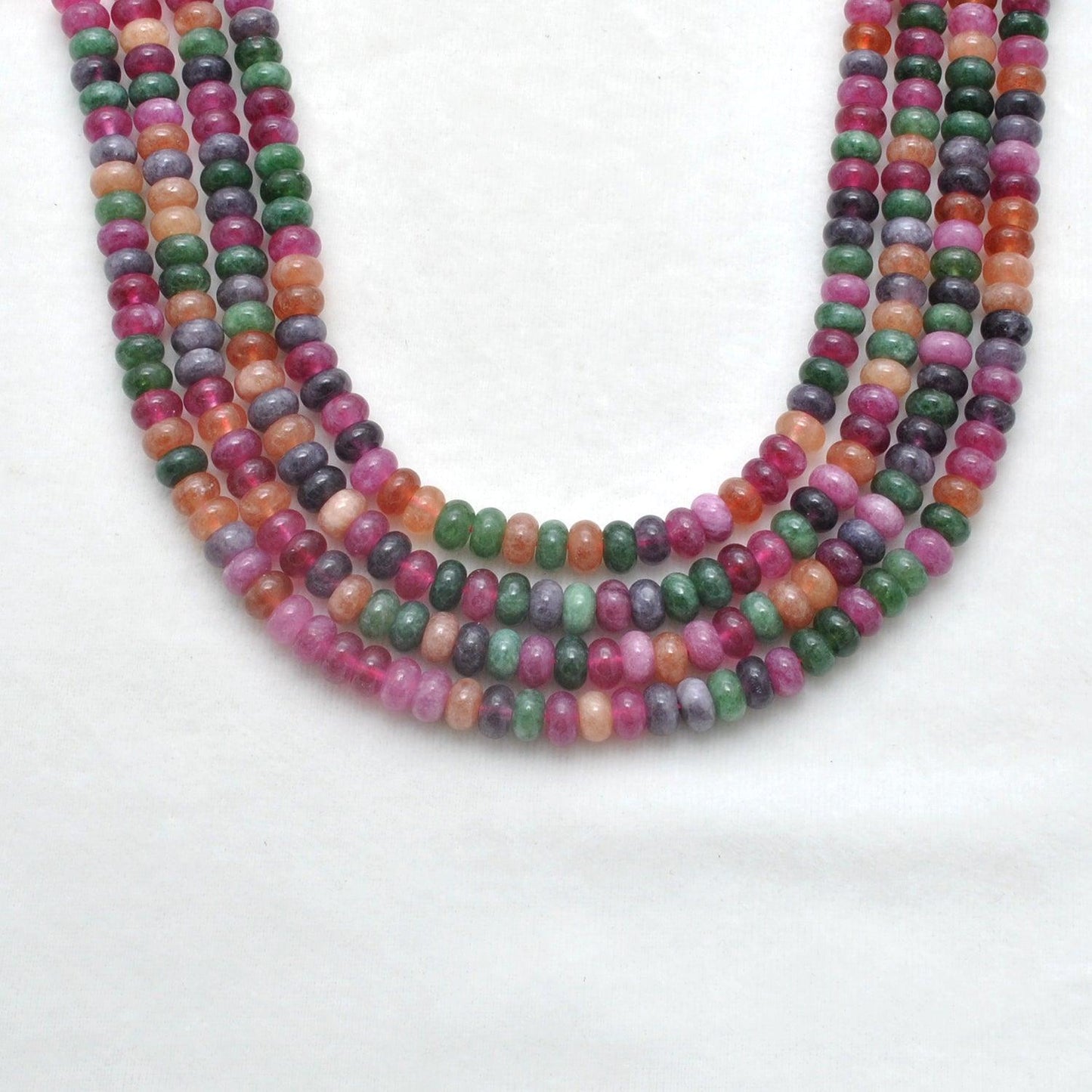 Multi Quartz Plain Rondelle Gemstone Beads 8mm 15" Strand - Kanika Creations